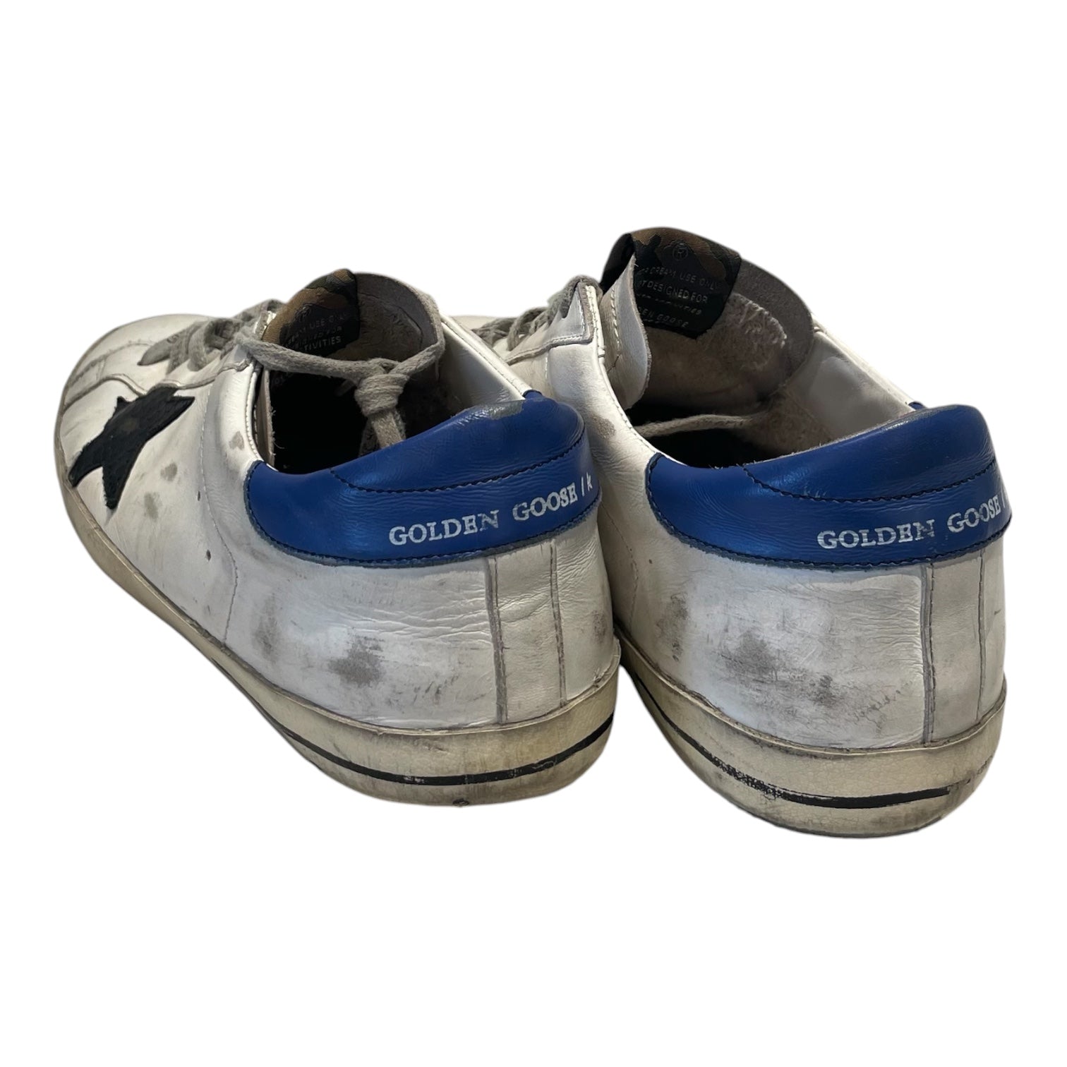 GOLDEN GOOSE/Low-Sneakers/US 11/Leather/WHT/SUPERSTAR LOW BLUE HEEL view 2