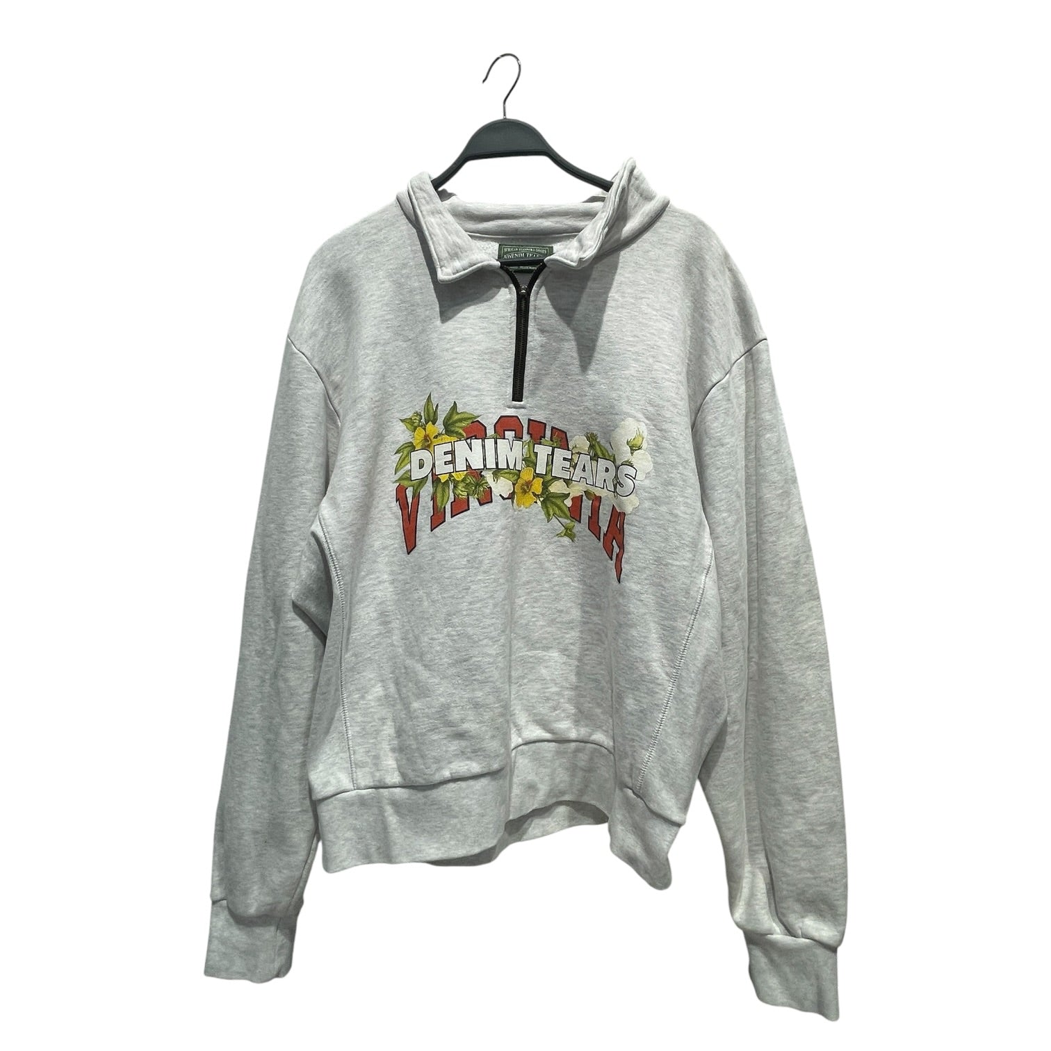 DENIM TEARS/Track Jkt/L/Cotton/GRY/VIRGINIA 1/4 ZIP view 1