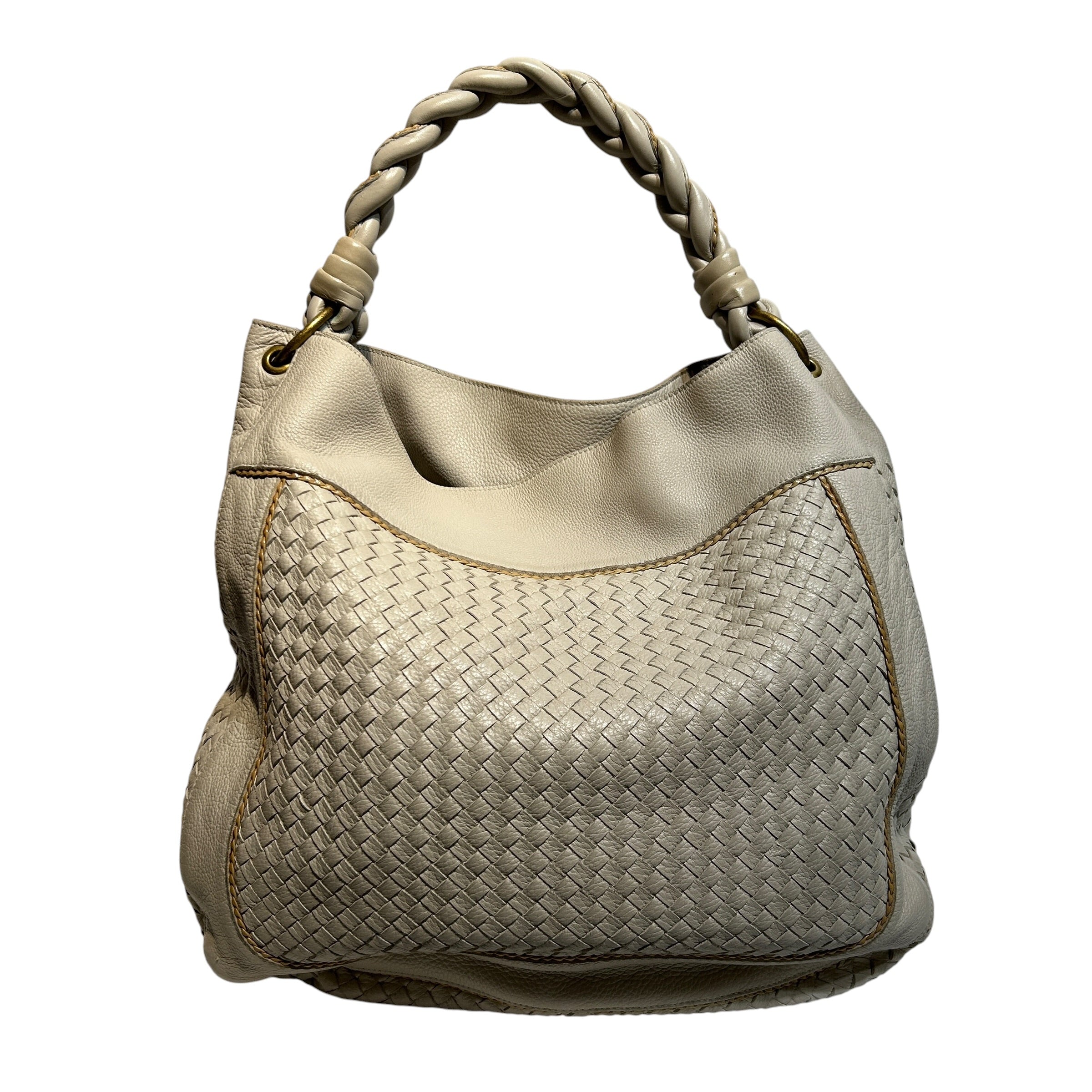 BOTTEGA VENETA/Tote Bag/Leather/CRM/Intrecciato Hobo Shoulder Bag view 2