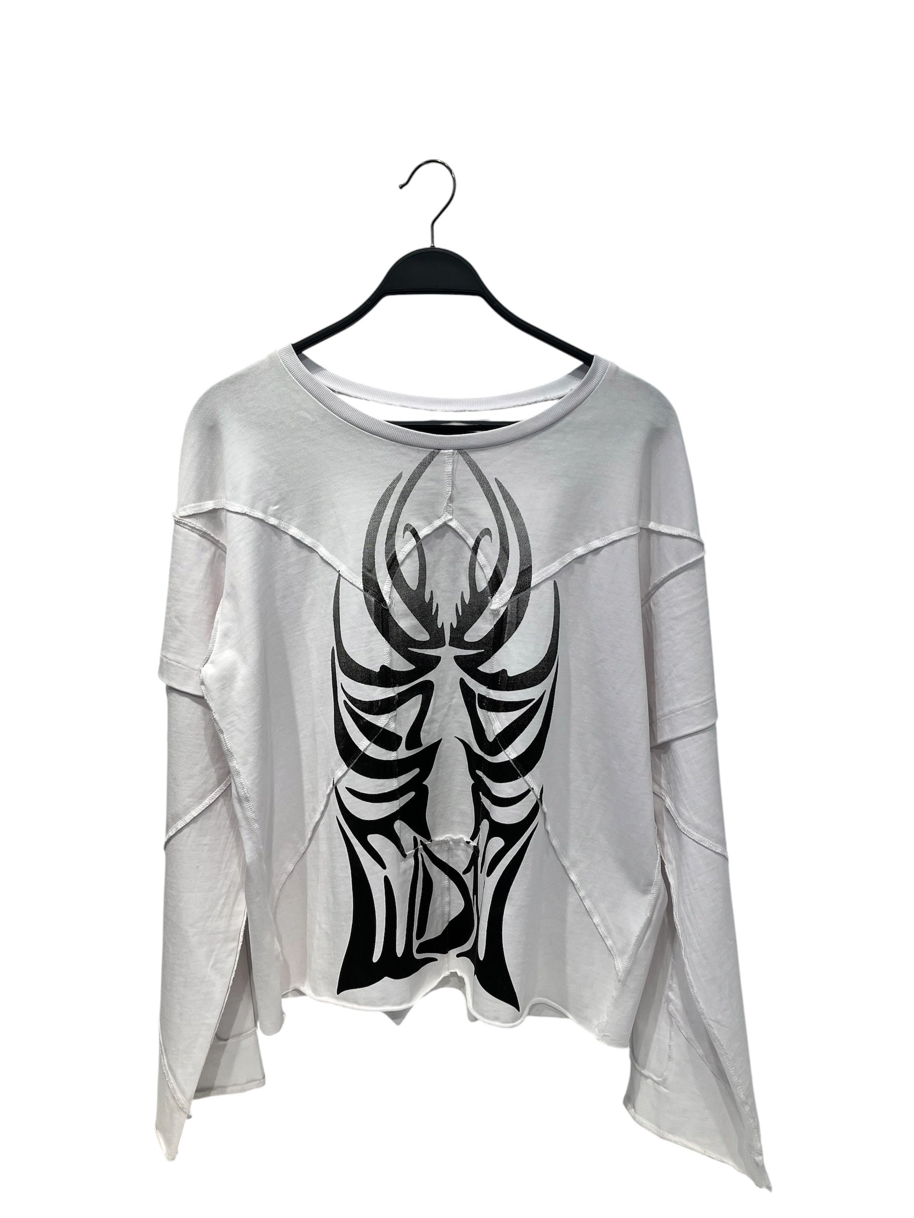 WHO DECIDES WAR/LS T-Shirt/M/Cotton/WHT/Graphic/ view 1