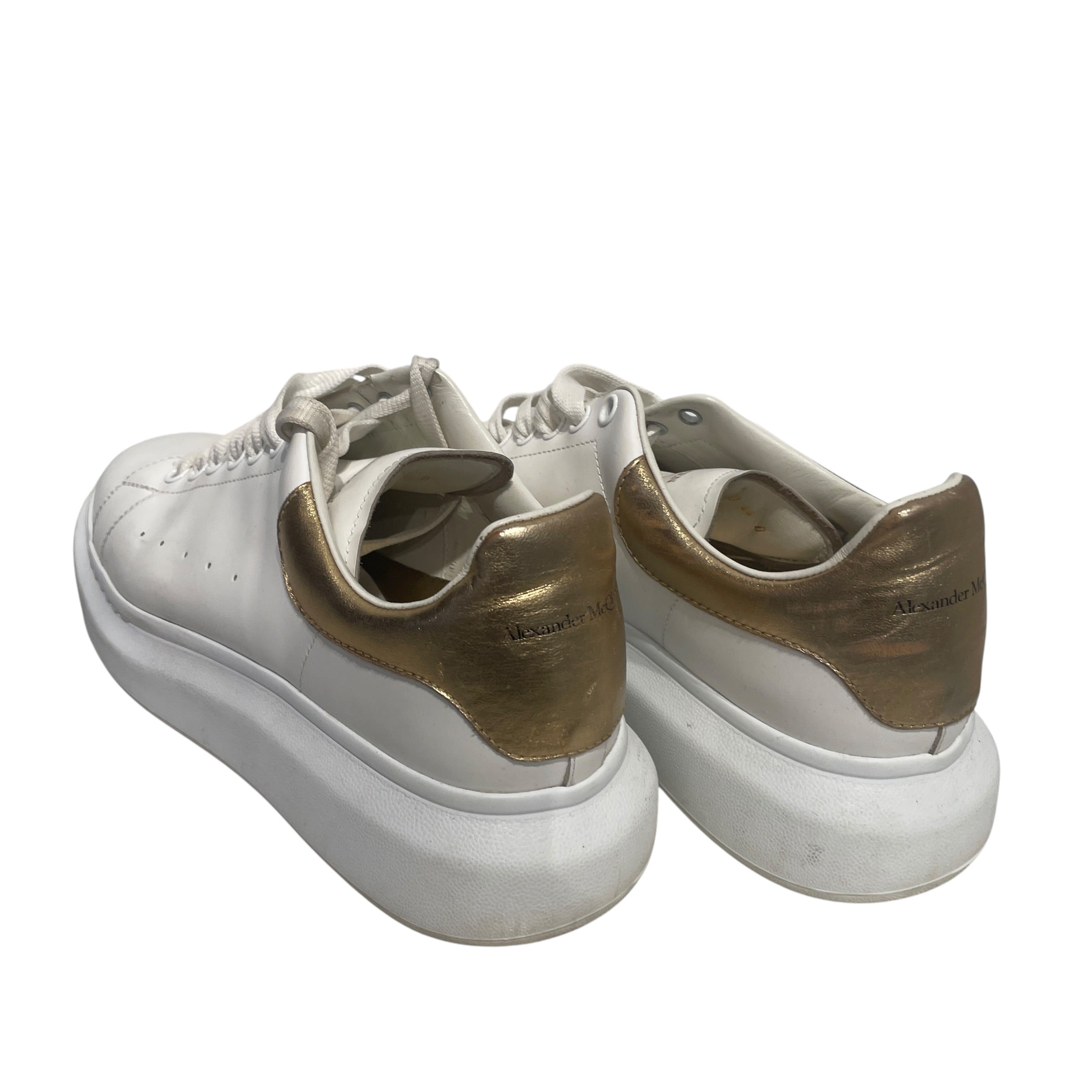 Alexander McQueen/Low-Sneakers/EU 44/Leather/WHT/gold tab oversized view 2
