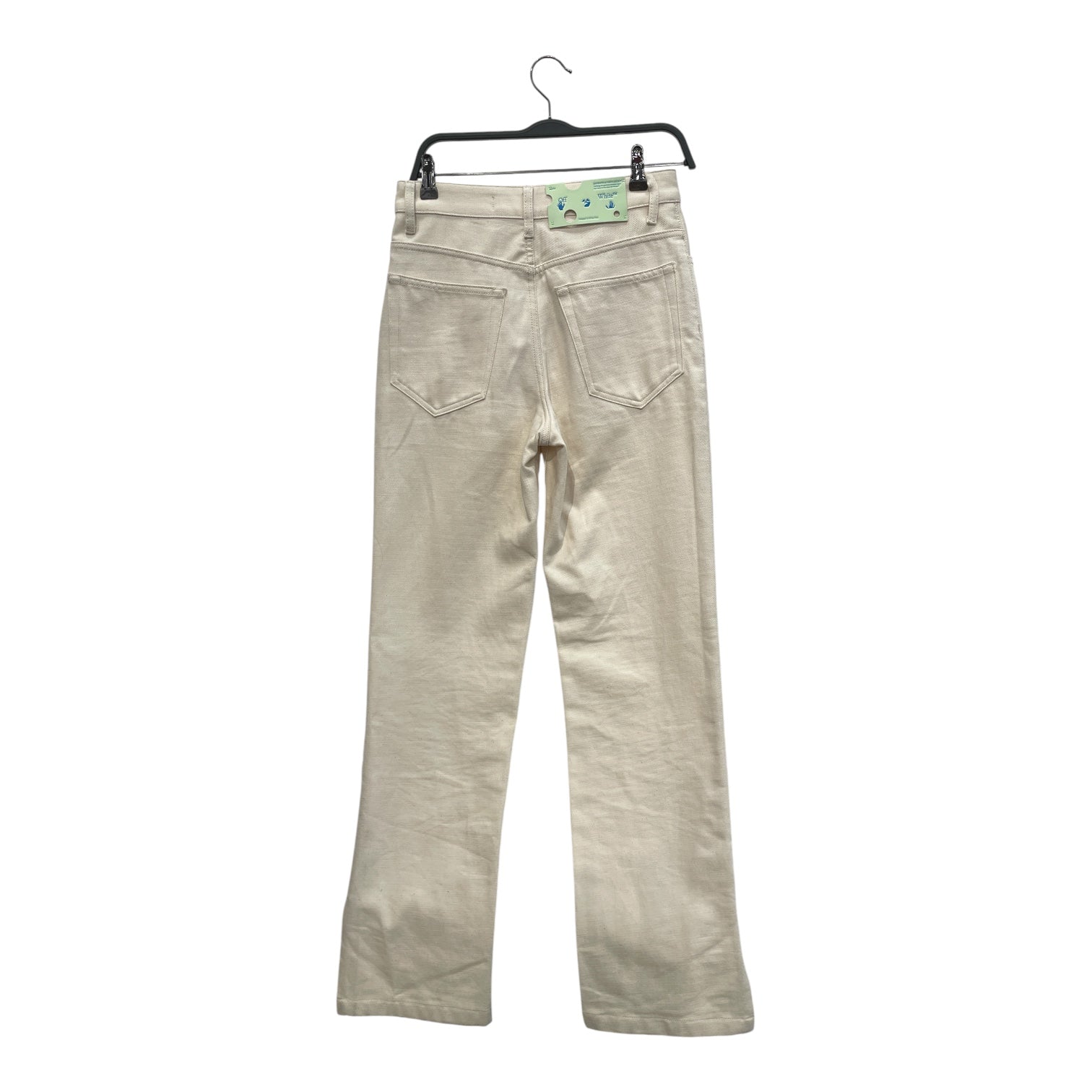 OFF-WHITE/Straight Pants/26/Denim/CRM/SPLIT HEM ORANGE TEXT view 2