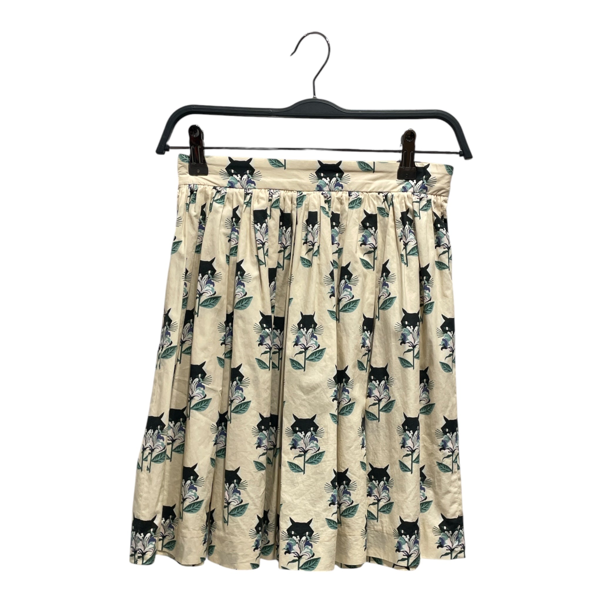 MIU MIU/Skirt/36/All Over Print/Cotton/IVR/Cat print view 1