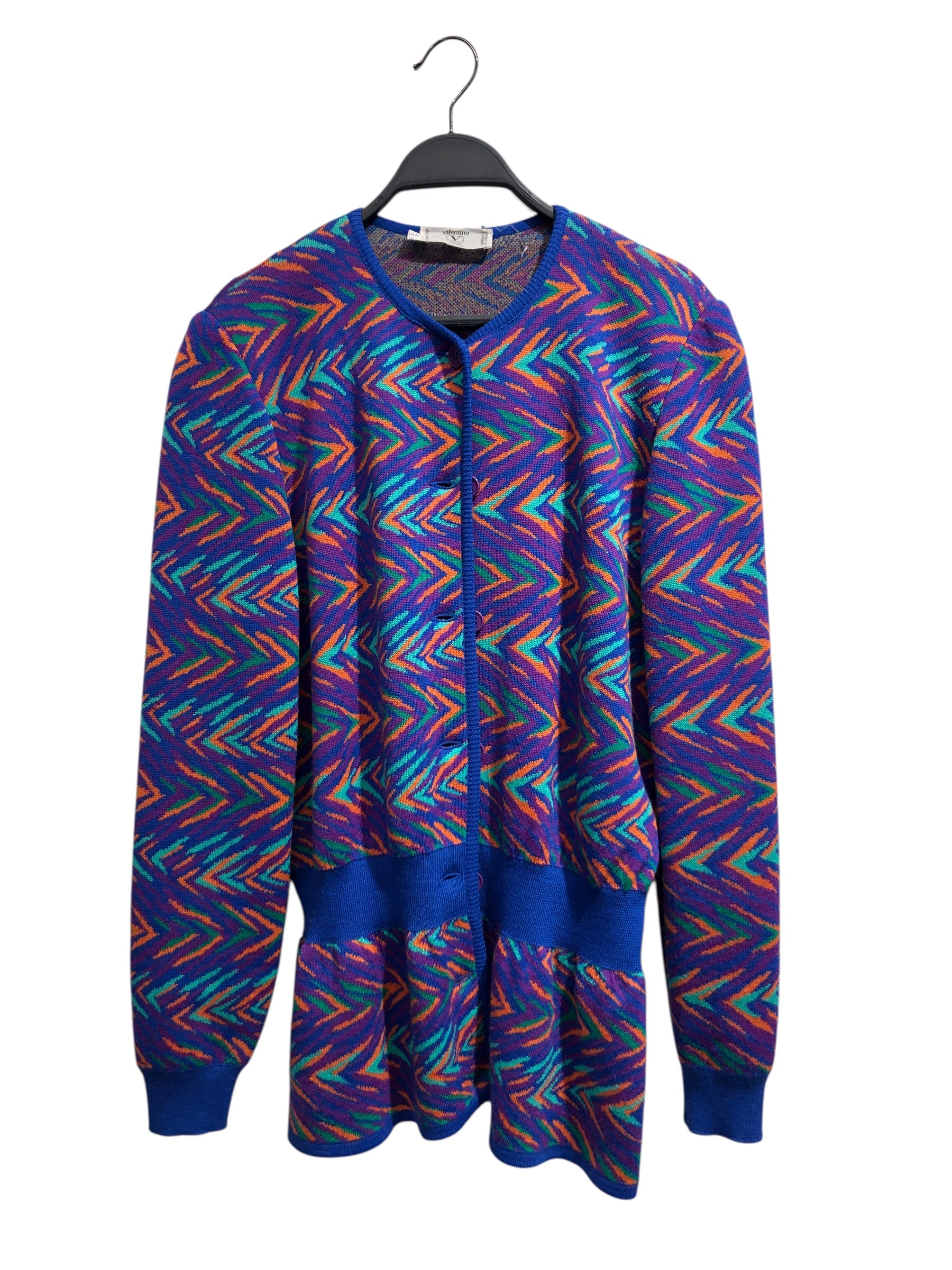 VALENTINO/Cardigan/46/All Over Print/Wool/BLU/ view 1