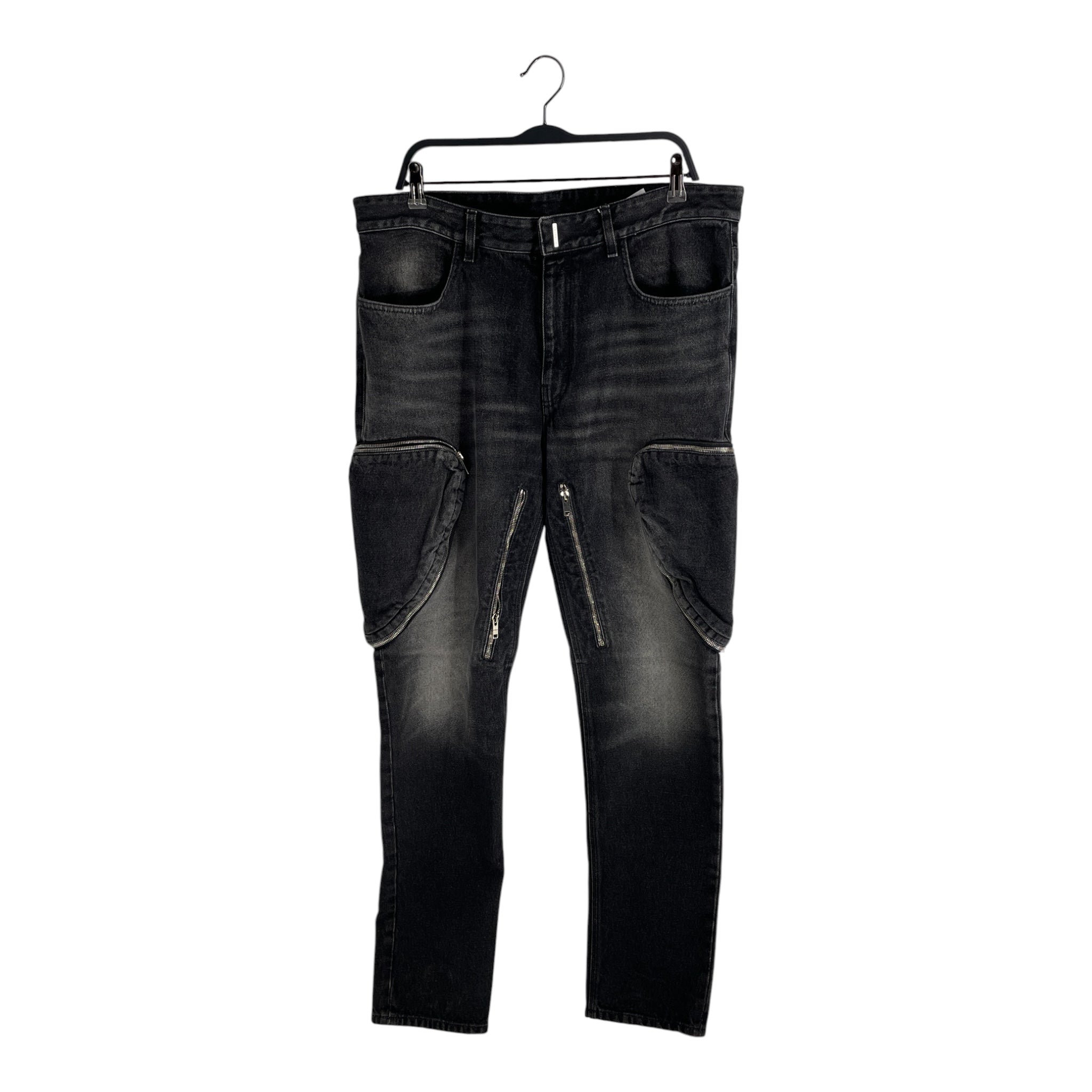 GIVENCHY/Pants/36/Denim/BLK/ZIPPER CARGO JEANS view 1