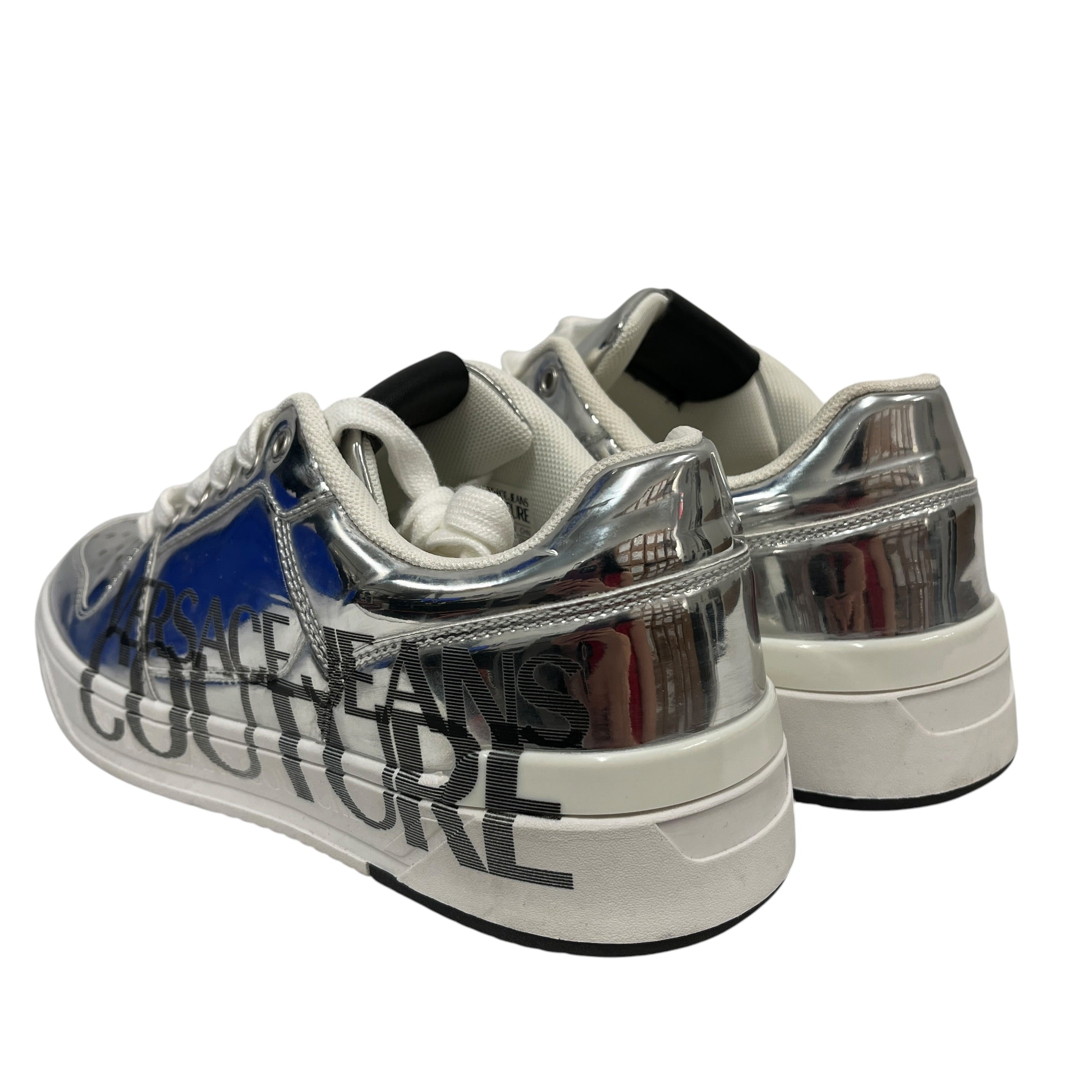VERSACE JEANS COUTURE/Low-Sneakers/US 8.5/Leather/SLV/VJC METALLIC LOW TOPS view 2