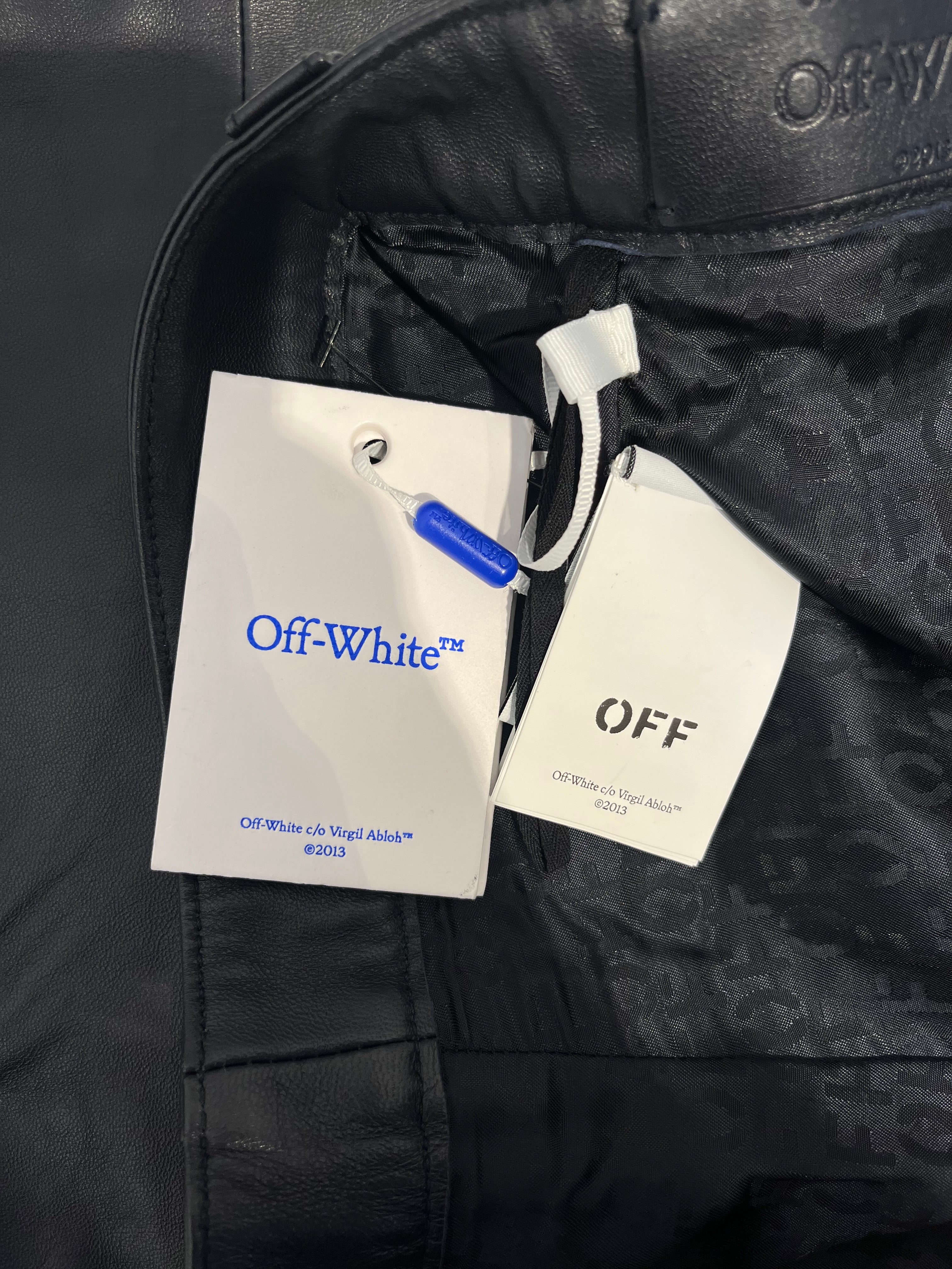 OFF-WHITE/Carpenter Pants/46/Leather/NVY/ view 4