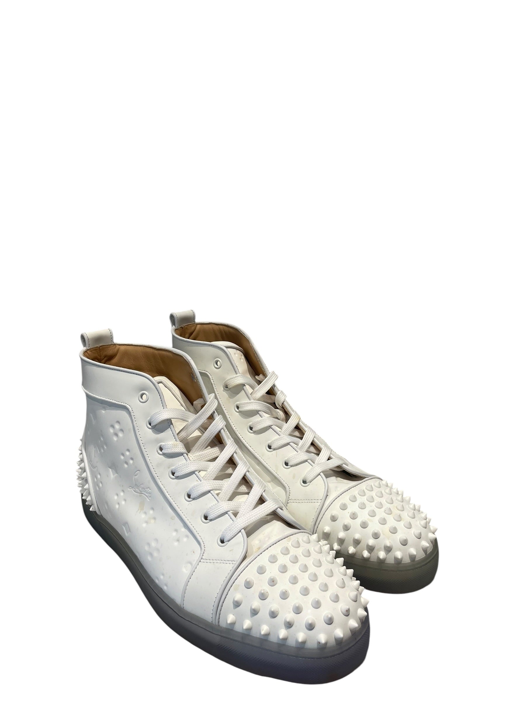 Christian Louboutin/Hi-Sneakers/EU 47.5/Monogram/Leather/WHT/ view 1