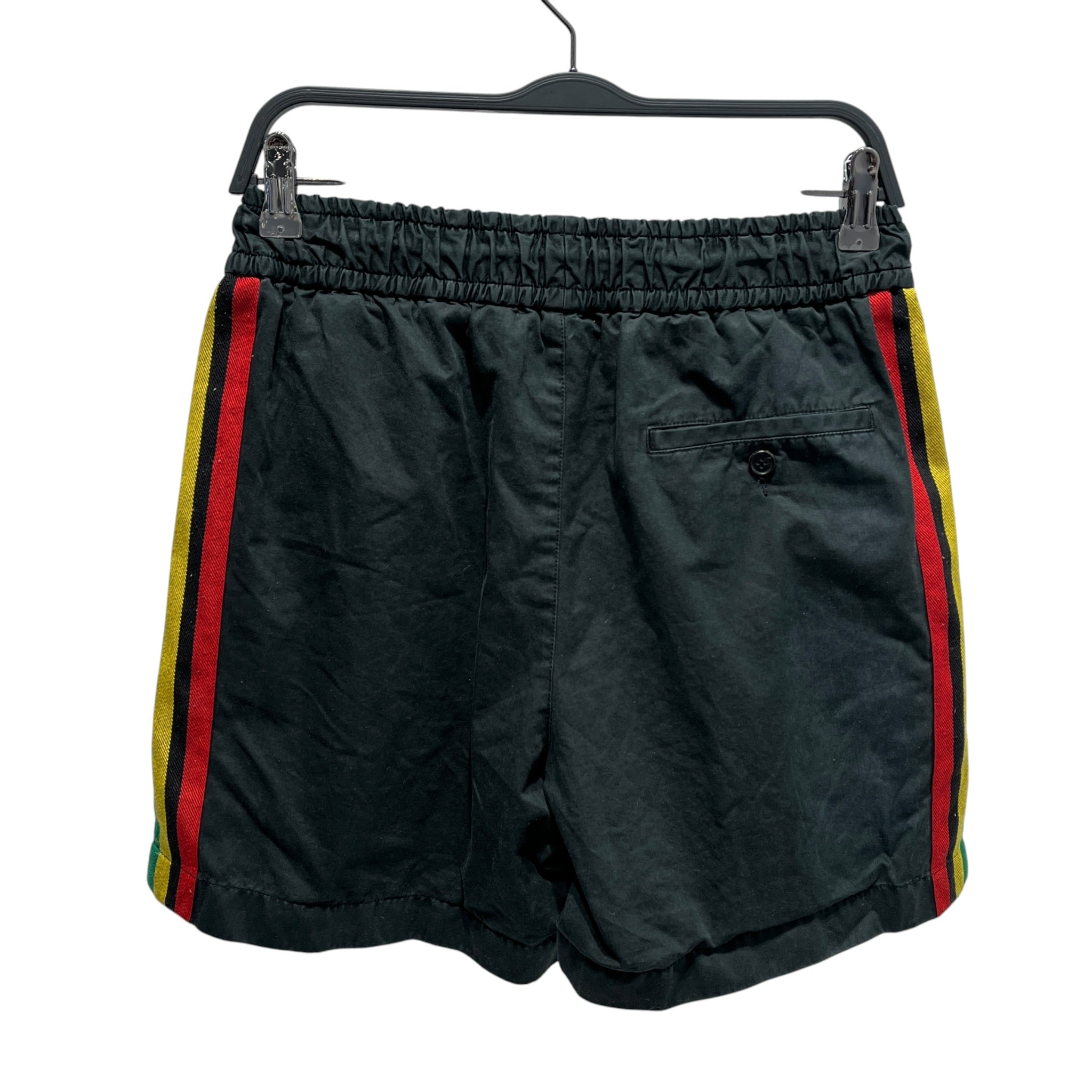 Palm Angels/Shorts/S/Cotton/BLK/Stripe/GREEN STRIPE view 2