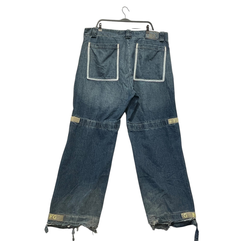 MARITHE FRANCOIS GIRBAUD/Cargo Pants/42/Denim/NVY/Shuttle MFG Logo Tape Strap