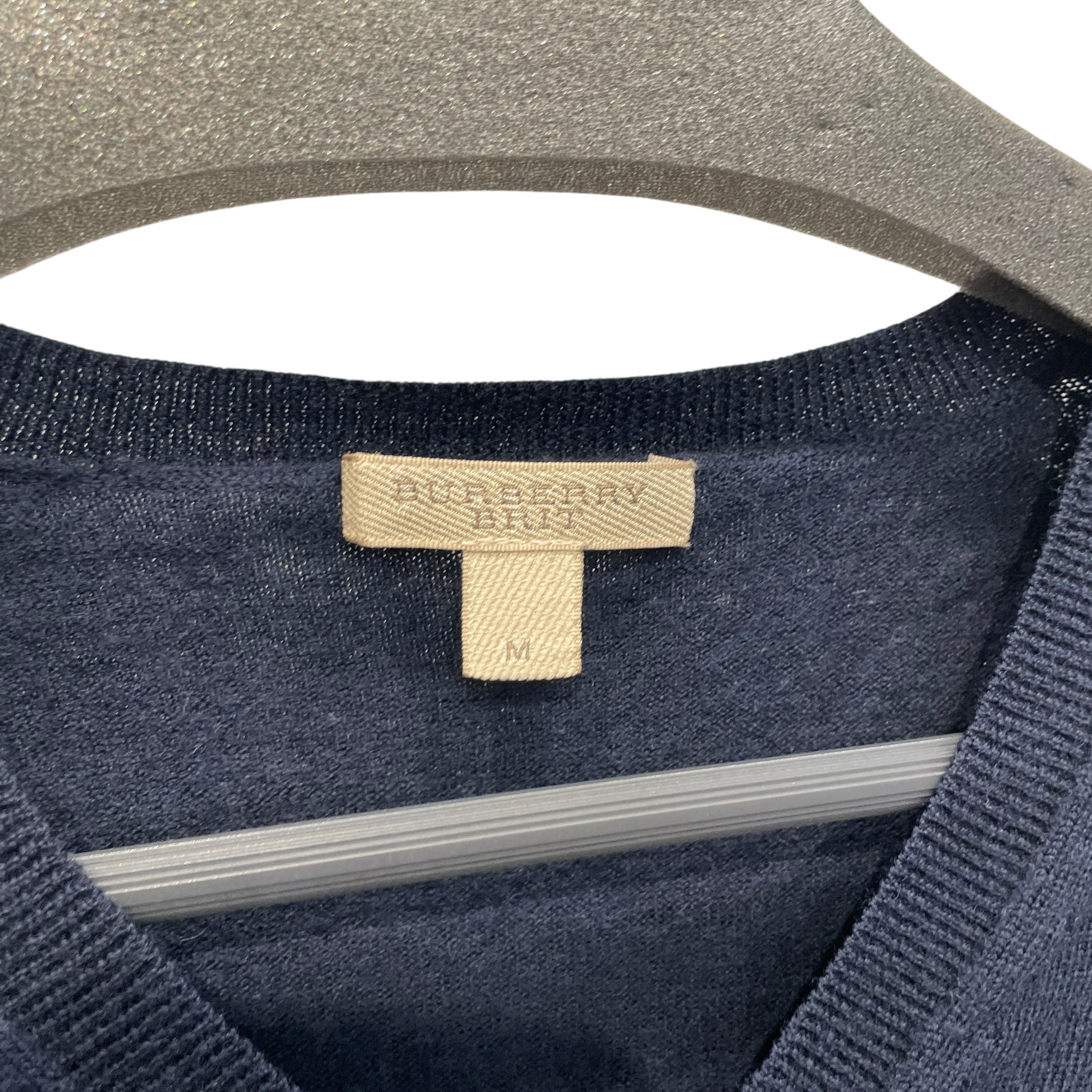 BURBERRY BRIT/Sweater/M/Wool/NVY/V NECK SWEATER view 3