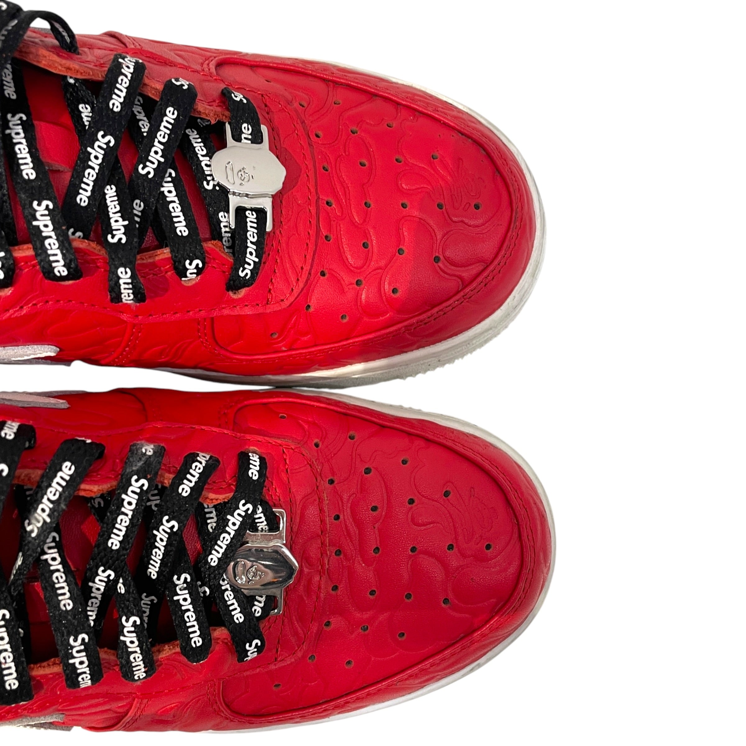A BATHING APE/Low-Sneakers/US 9/Leather/RED/Line Camo Red Bapesta view 4