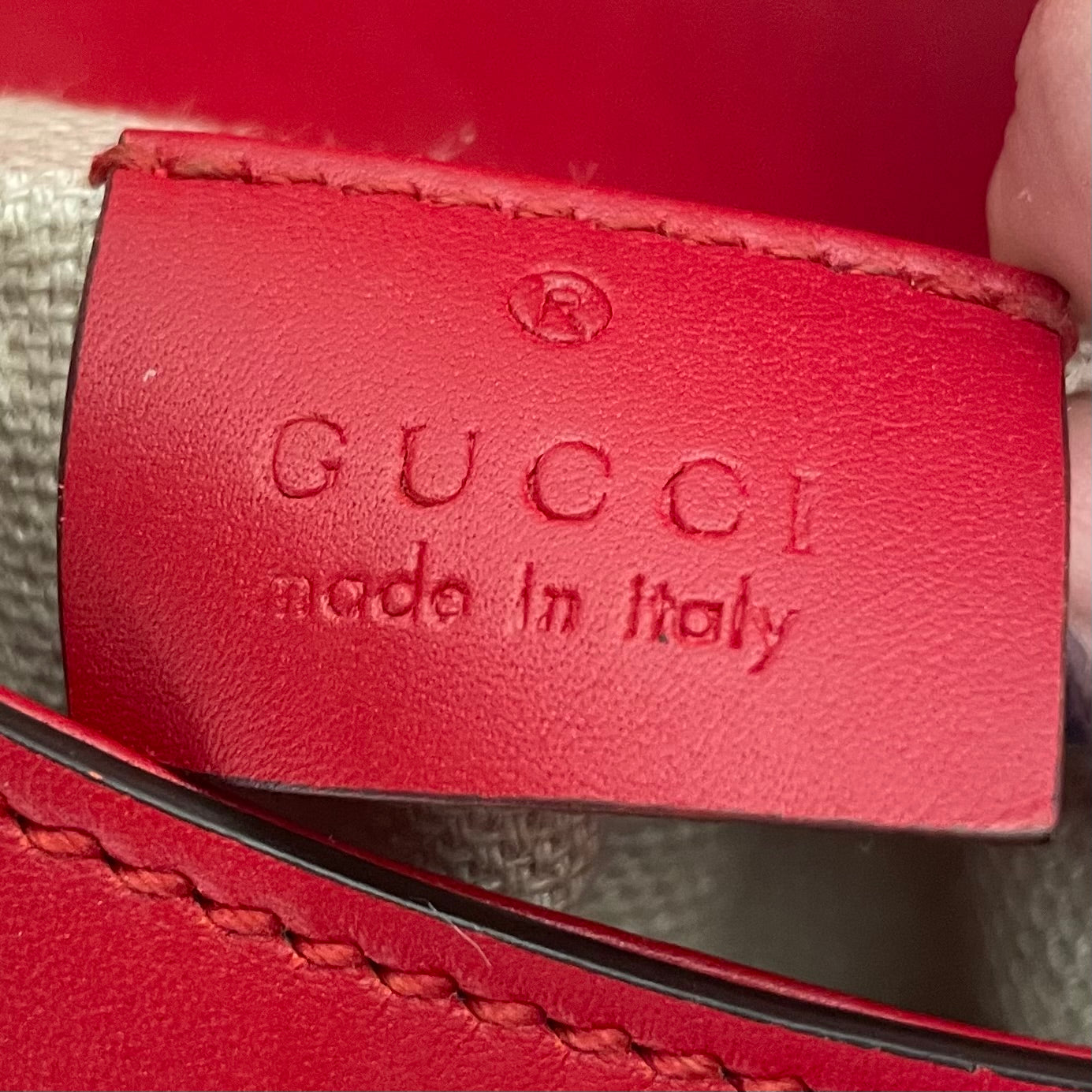 GUCCI/Cross Body Bag/M/Leather/RED/GUCCI LADY WEB HORSEBIT view 5