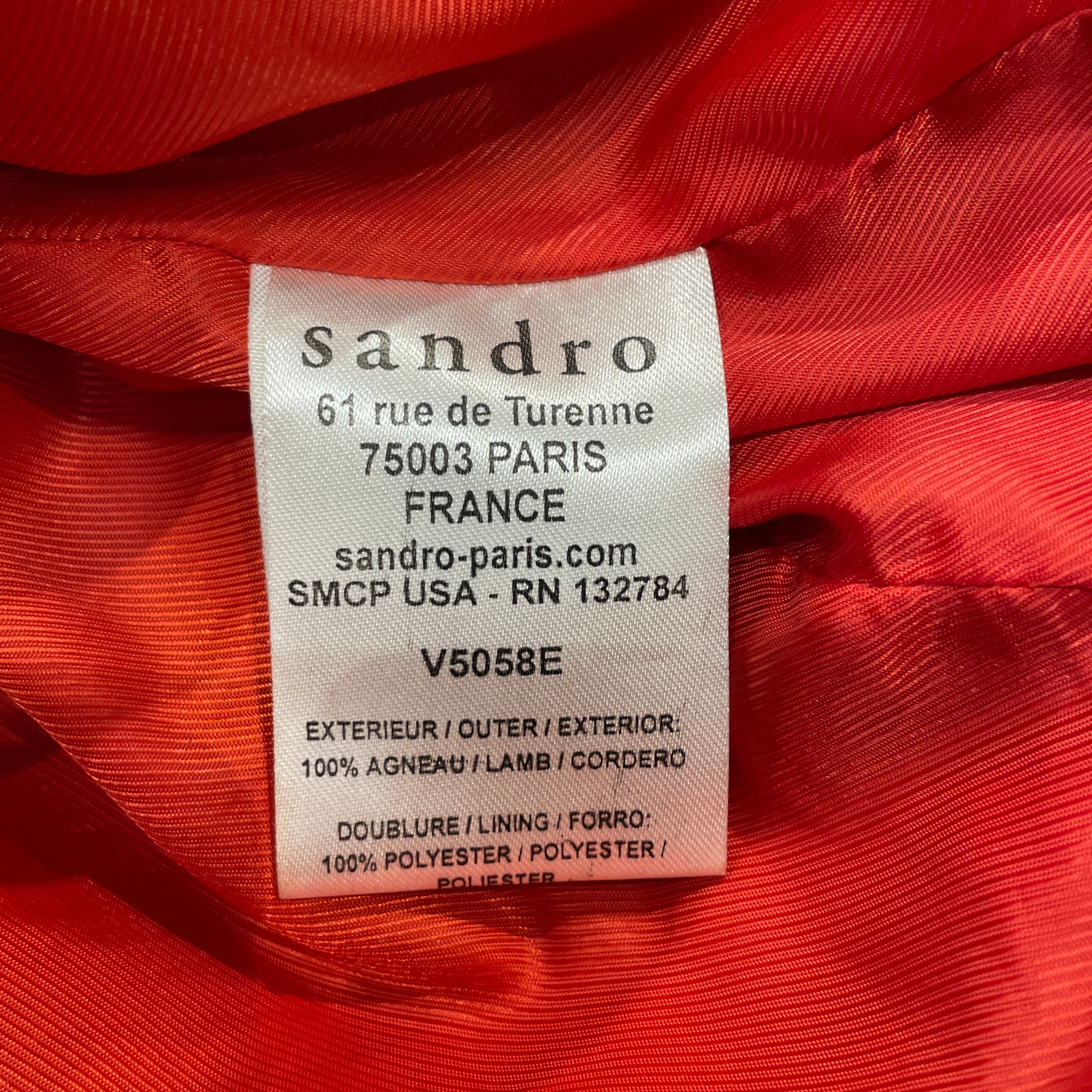 sandro/Leather Moto Jkt/1 view 4