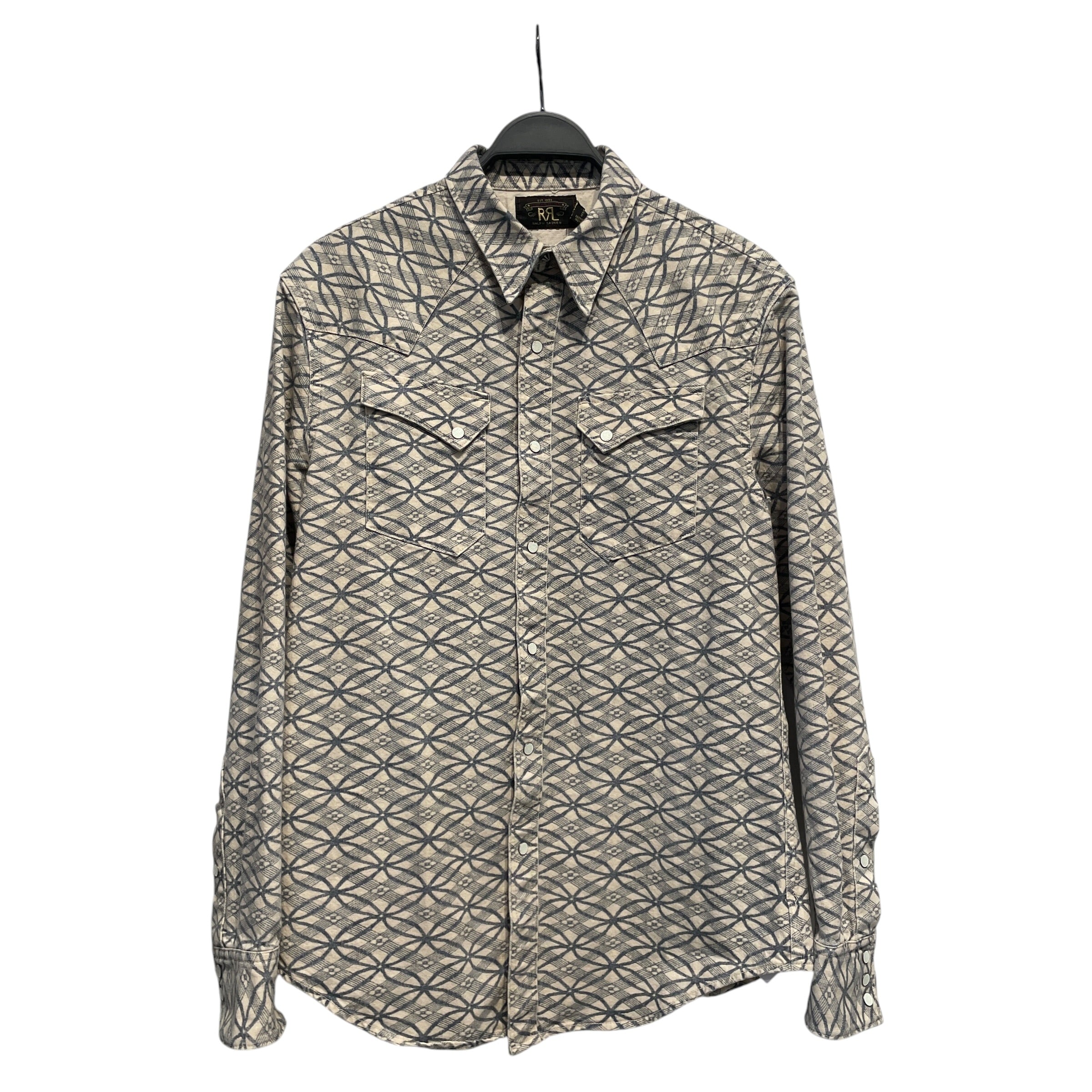 RRL/LS Shirt/M/Cotton/CRM/All Over Print/ view 1
