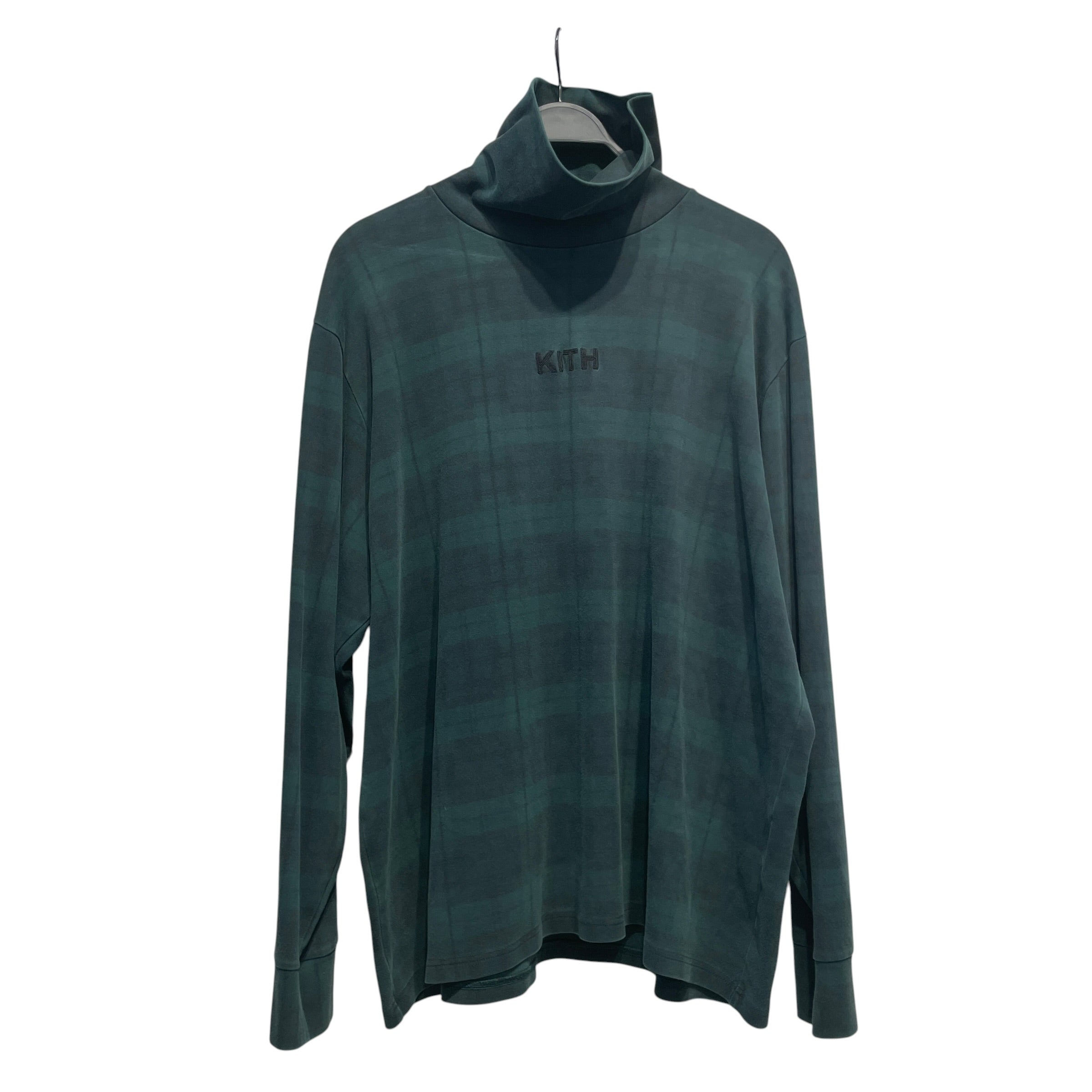 KITH/Sweater/XXL/Cotton/GRN/L/S MOCK NECK PLAID BLK/GRN view 1