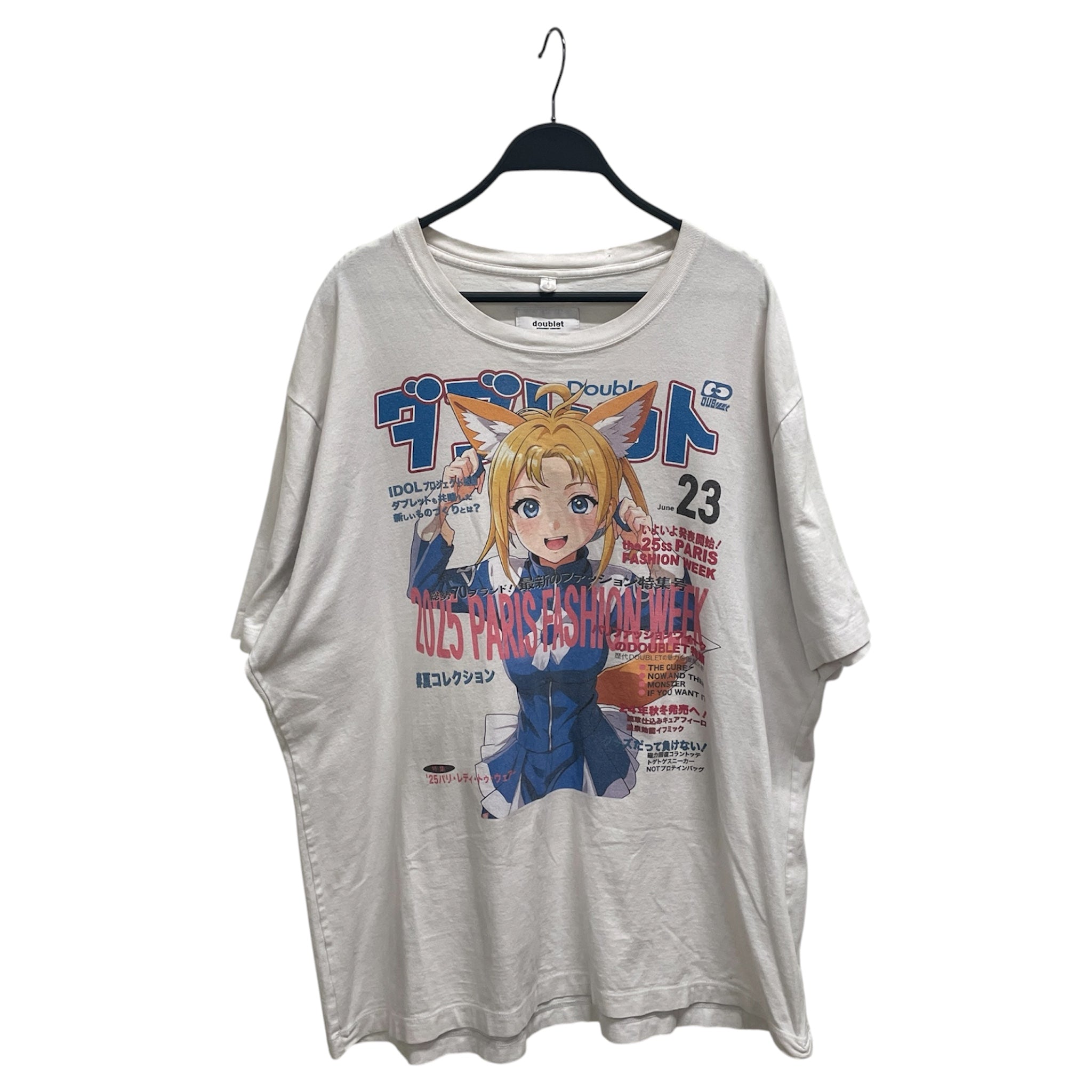 doublet/T-Shirt/XL/Cotton/WHT/Graphic/ANIME GIRL/PARIS FASHION WEEK view 1