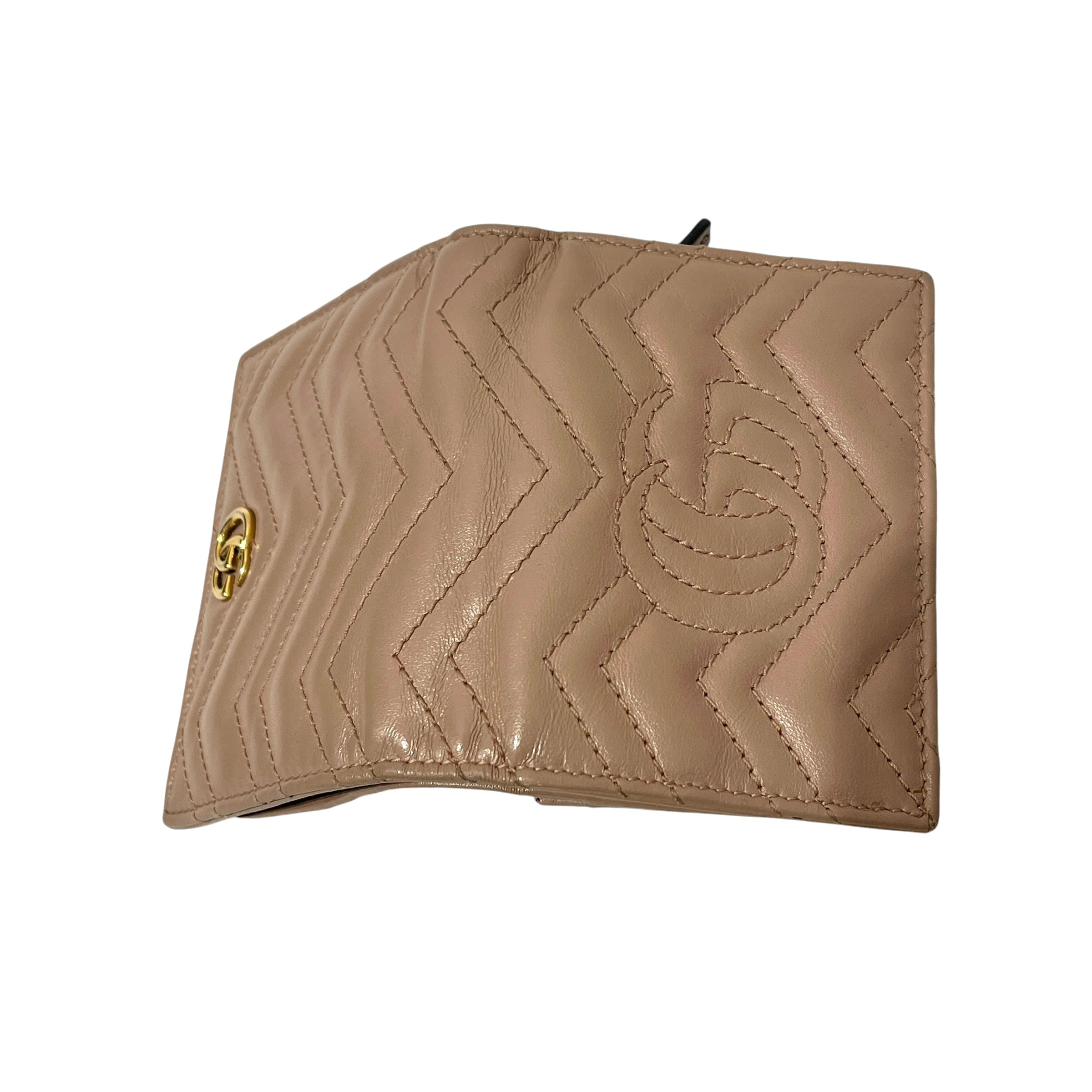 GUCCI/Bifold Wallet/Leather/BEG/L's/MARMONT WALLET/gg on back view 5