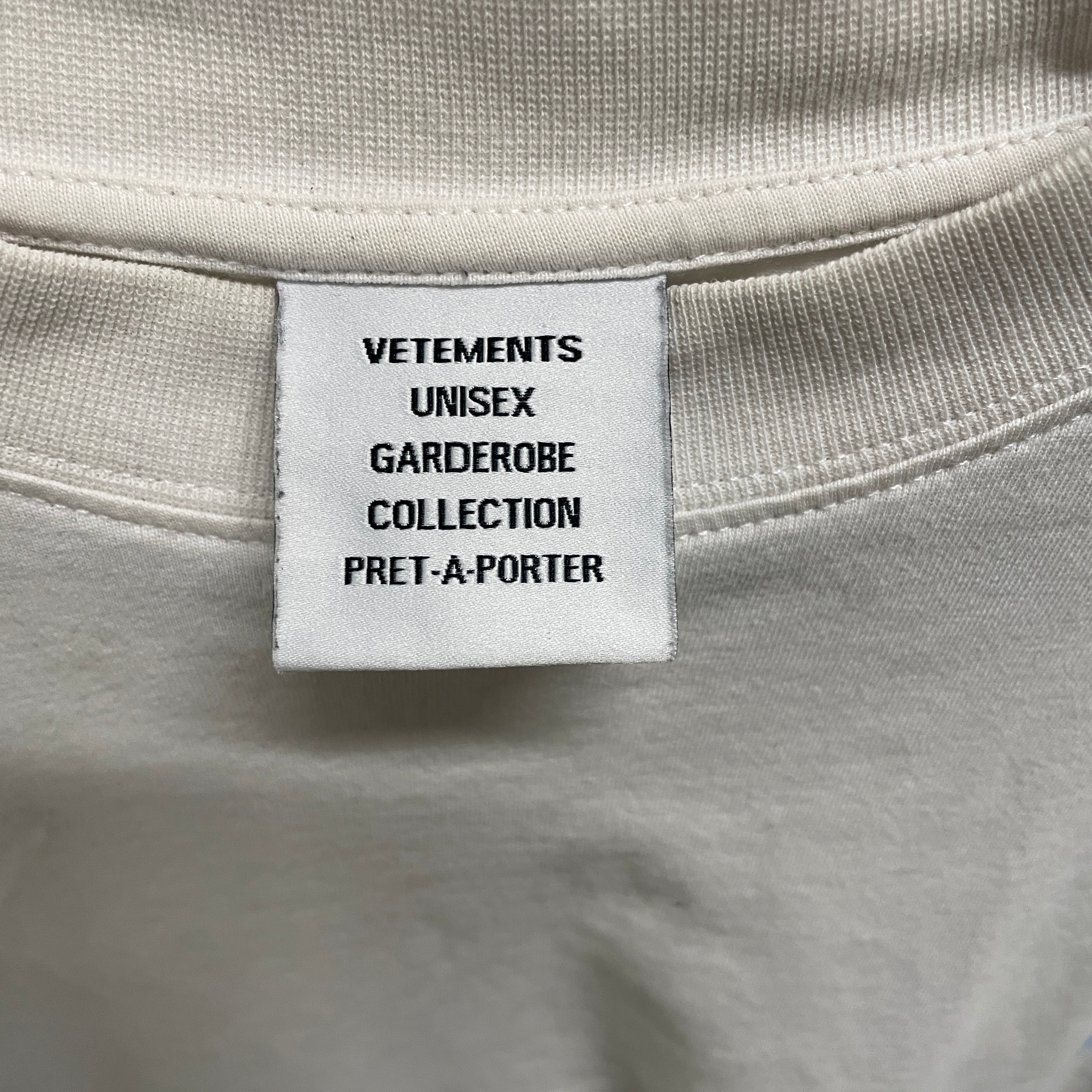 VETEMENTS/T-Shirt/XS/Cotton/WHT/Graphic/ony vetements view 3