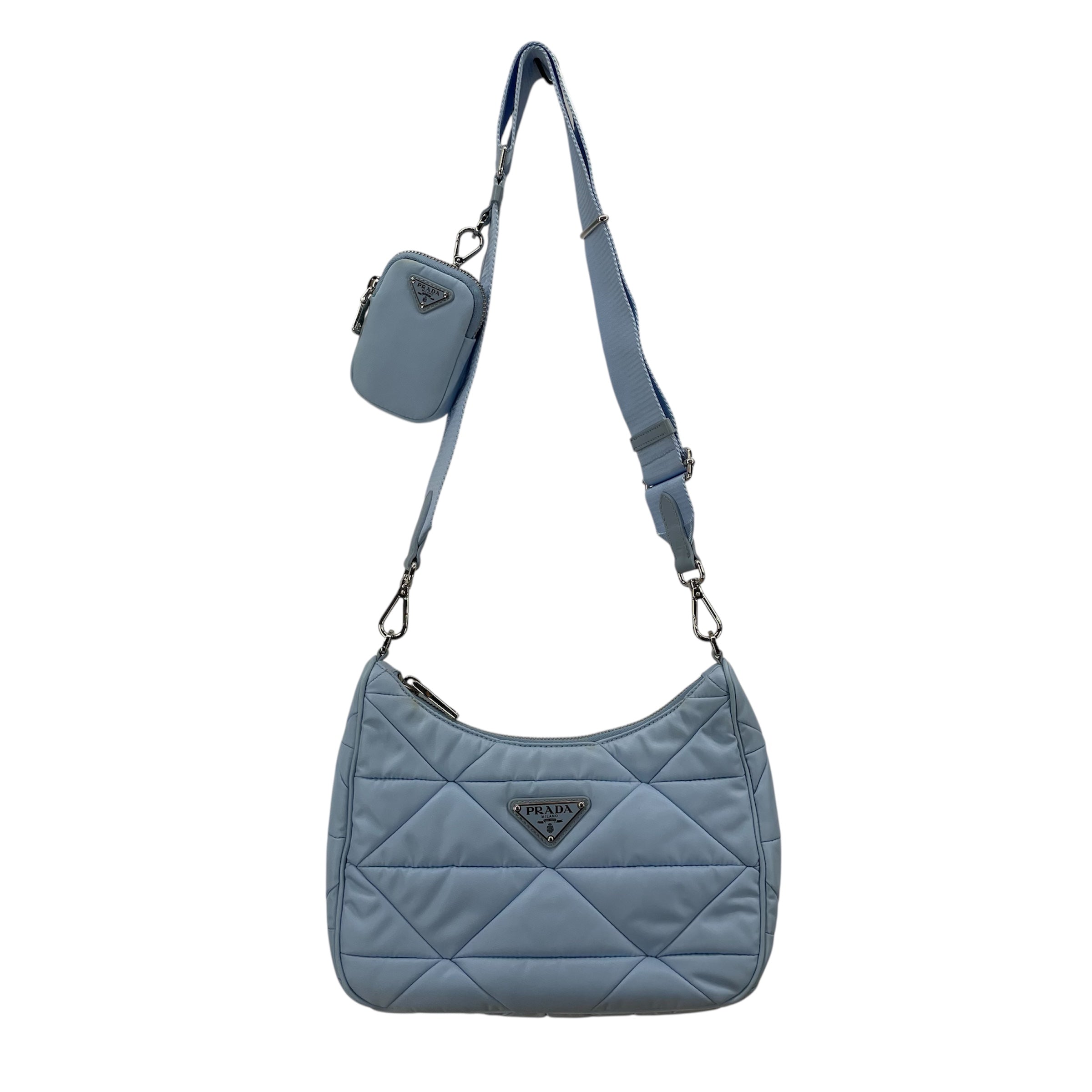 PRADA/Hand Bag/Nylon/BLU/QUILTED SHOULDER BAG view 1
