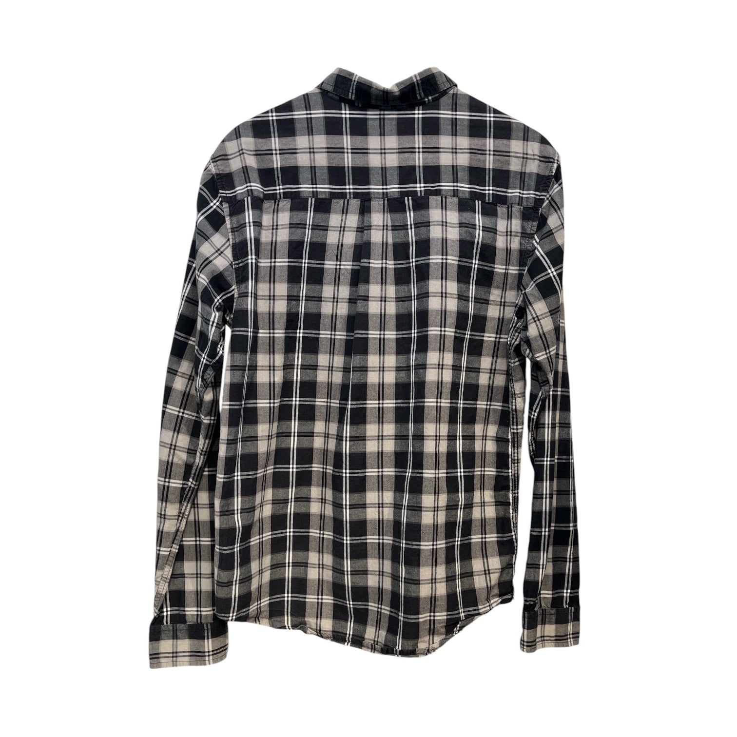 STUSSY/Flannel Shirt/L/Cotton/GRY/Plaid/BLACK/GREY FLANNEL view 2