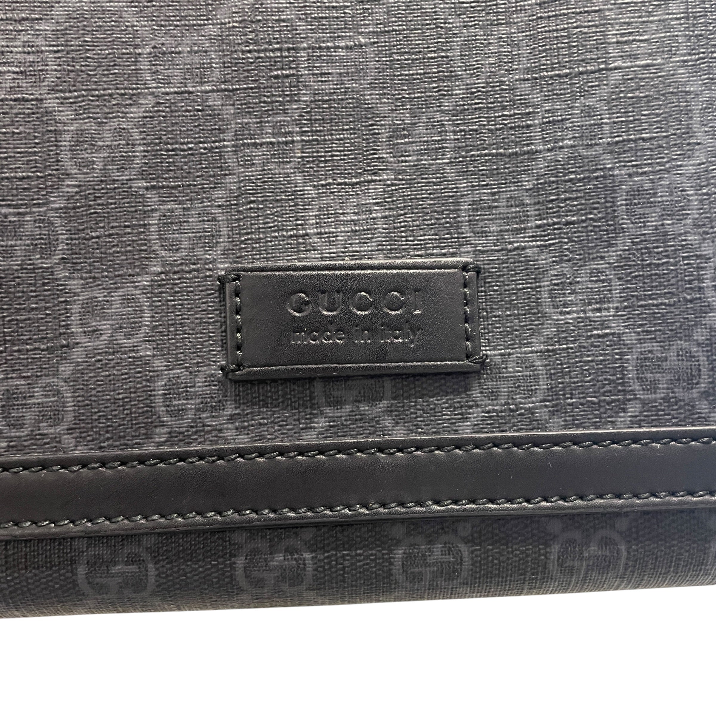 GUCCI/Cross Body Bag/Monogram/BLK/GG SUPREME/ FLAP MESSENGER view 3