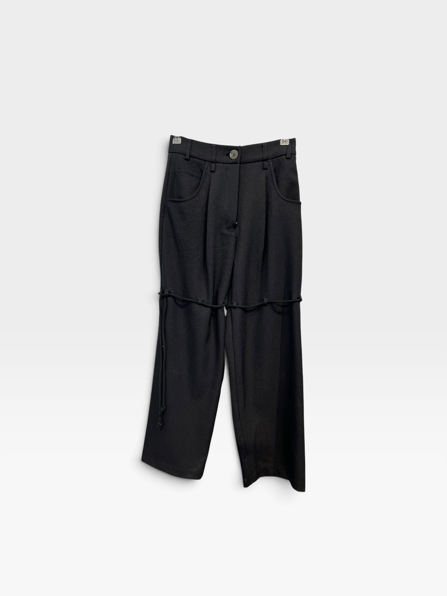 SONG FOR THE MUTE/Straight Pants/34/Cotton/BLK/23.2 pants w rope view 1
