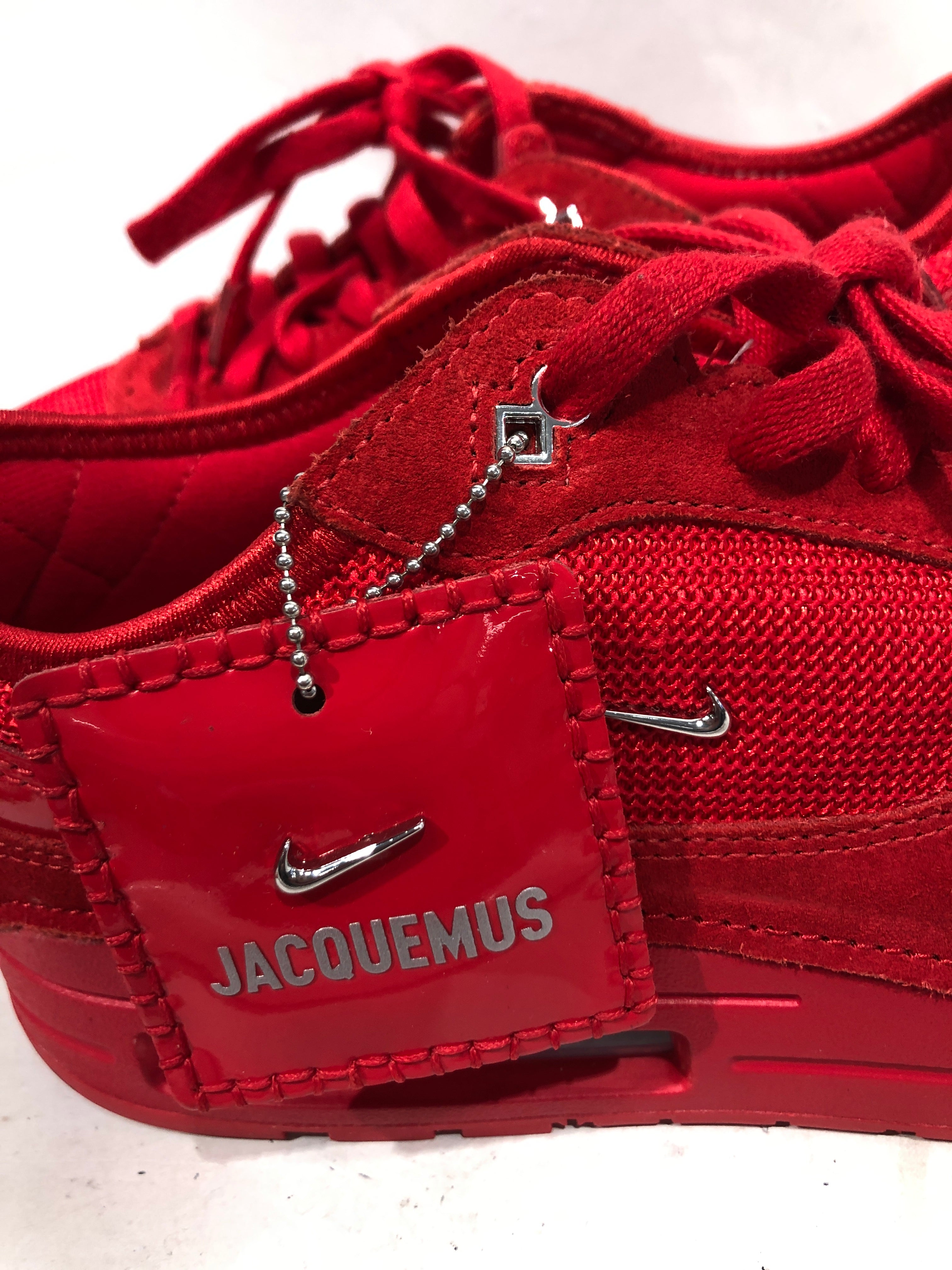 NIKE/JACQUEMUS/Low-Sneakers/US 9.5/Suede/RED/Plain-Toe/Nike Air Max view 3