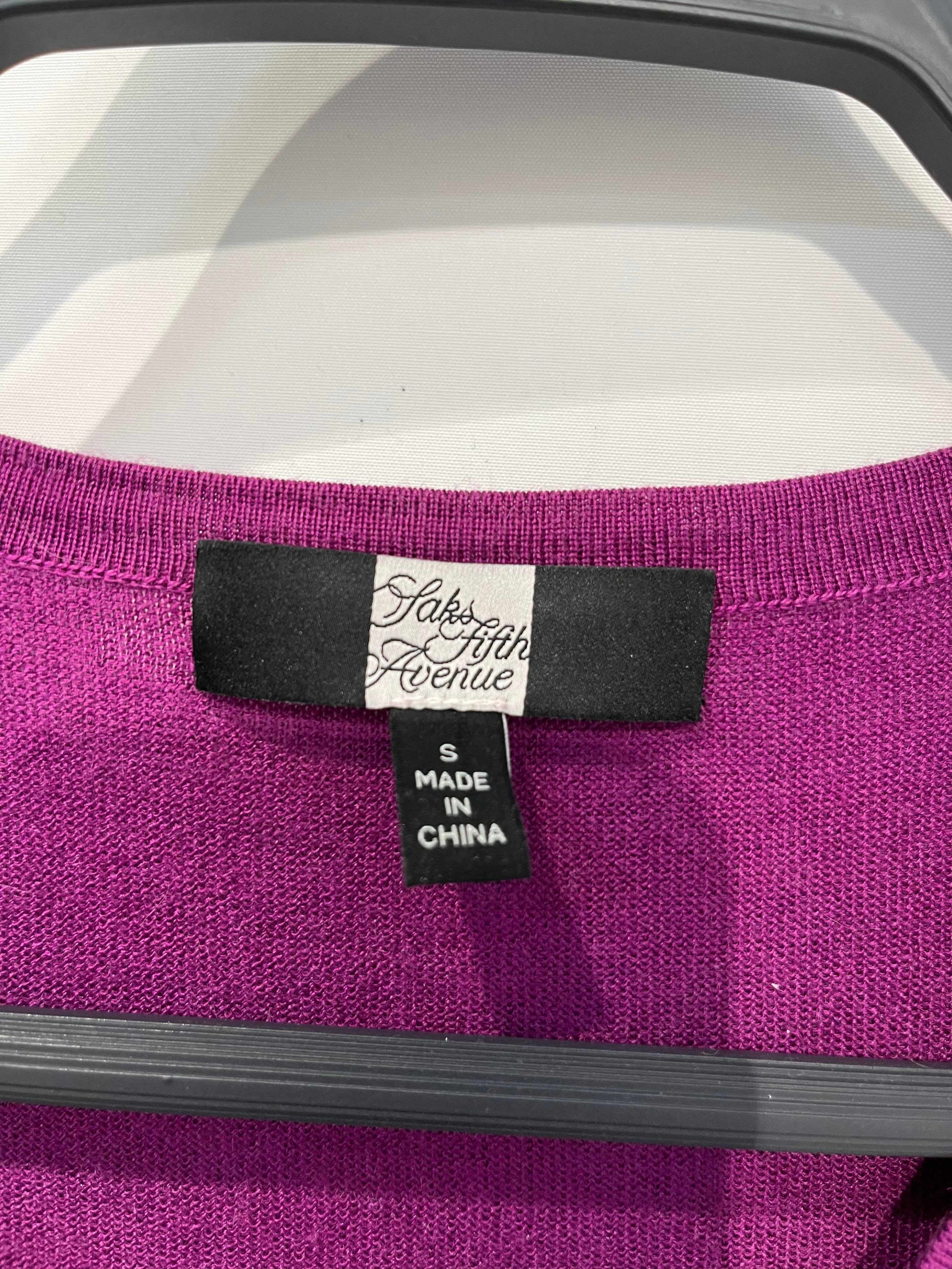 SAKS FIFTH AVENUE/Sweater/S/Cashmere/PPL/Pullover/RN68088 cashmere sweater view 4