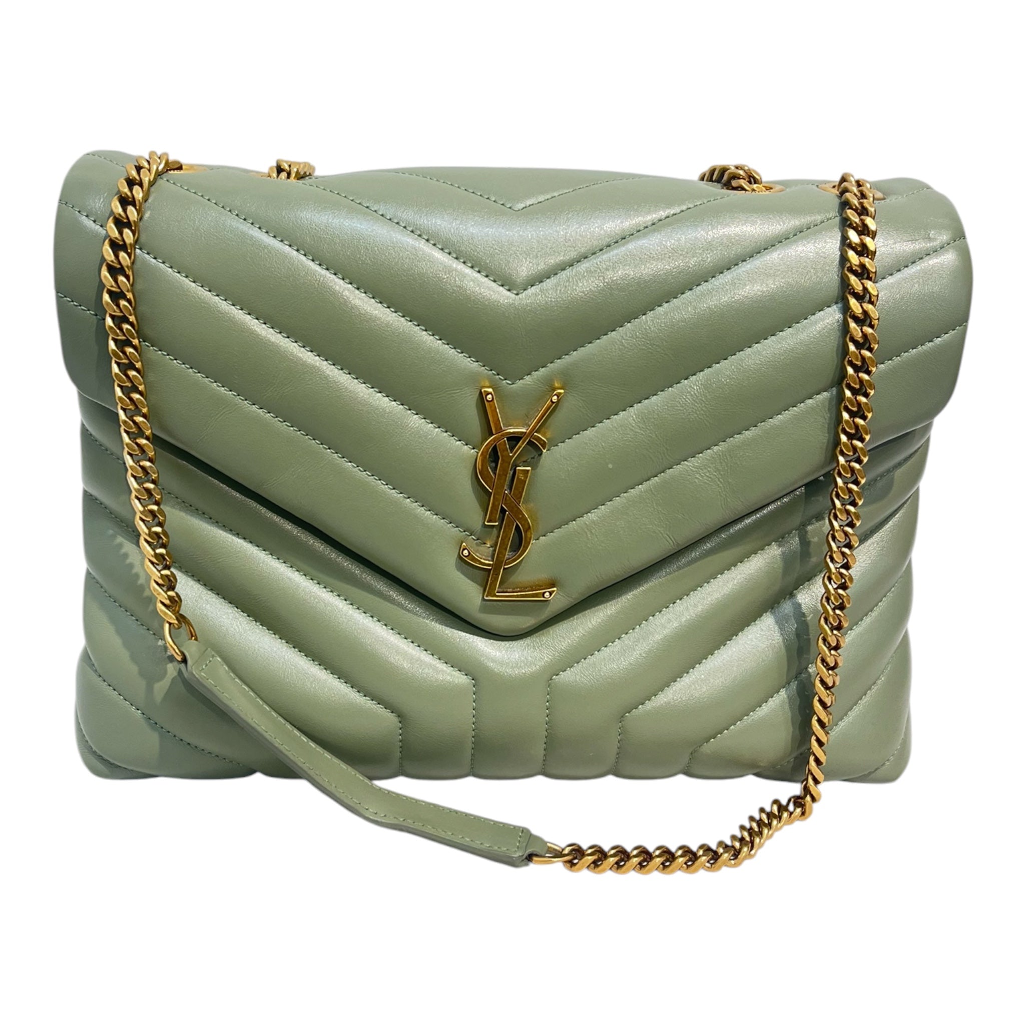 SAINT LAURENT/Cross Body Bag/Leather/GRN/LOU LOU-LARGE view 1