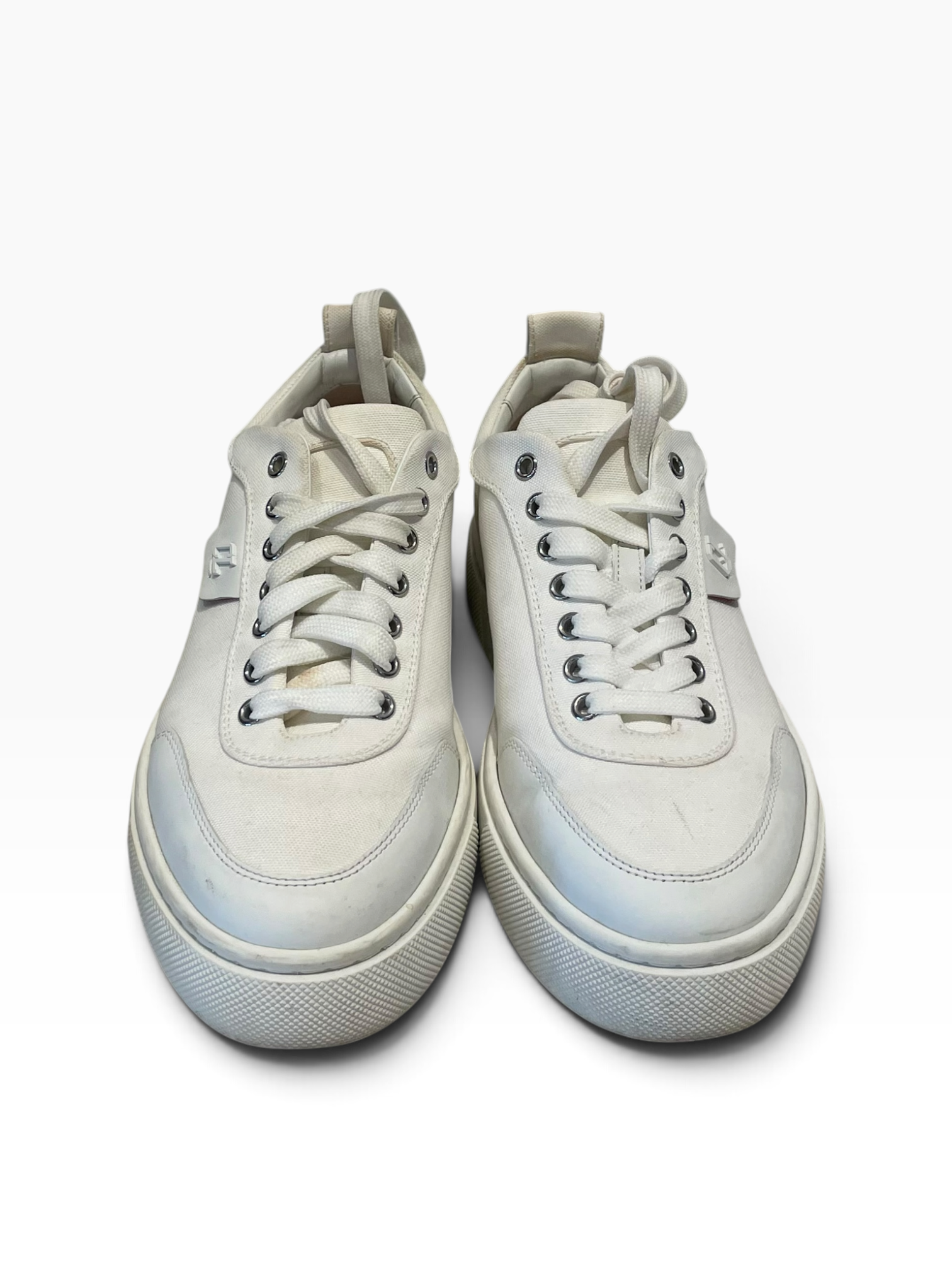Christian Louboutin/Low-Sneakers/EU 40/Cotton/WHT/SIMPLERUI view 3