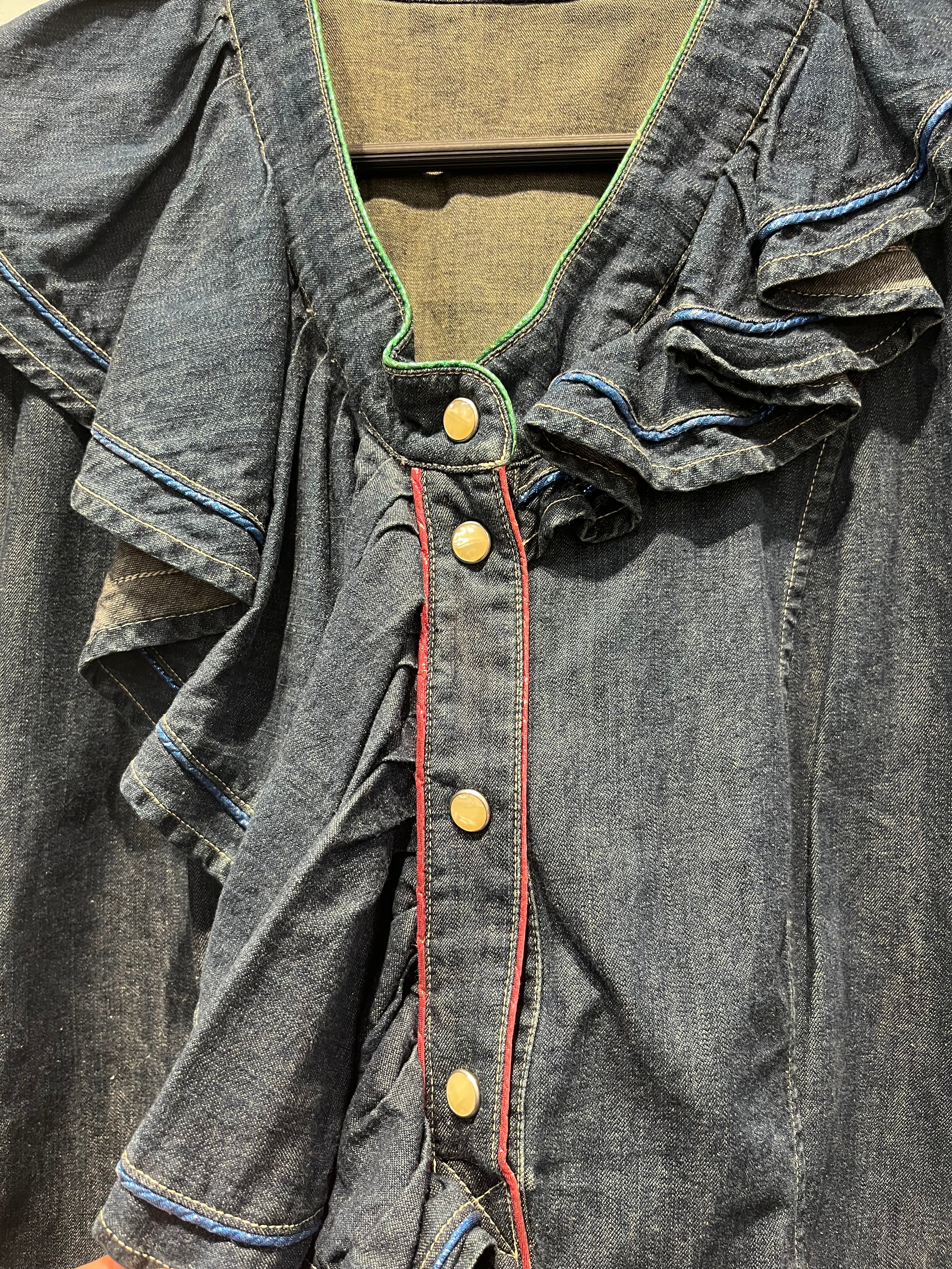 VIKTOR&ROLF/SS Blouse/S/Denim/NVY/ view 4