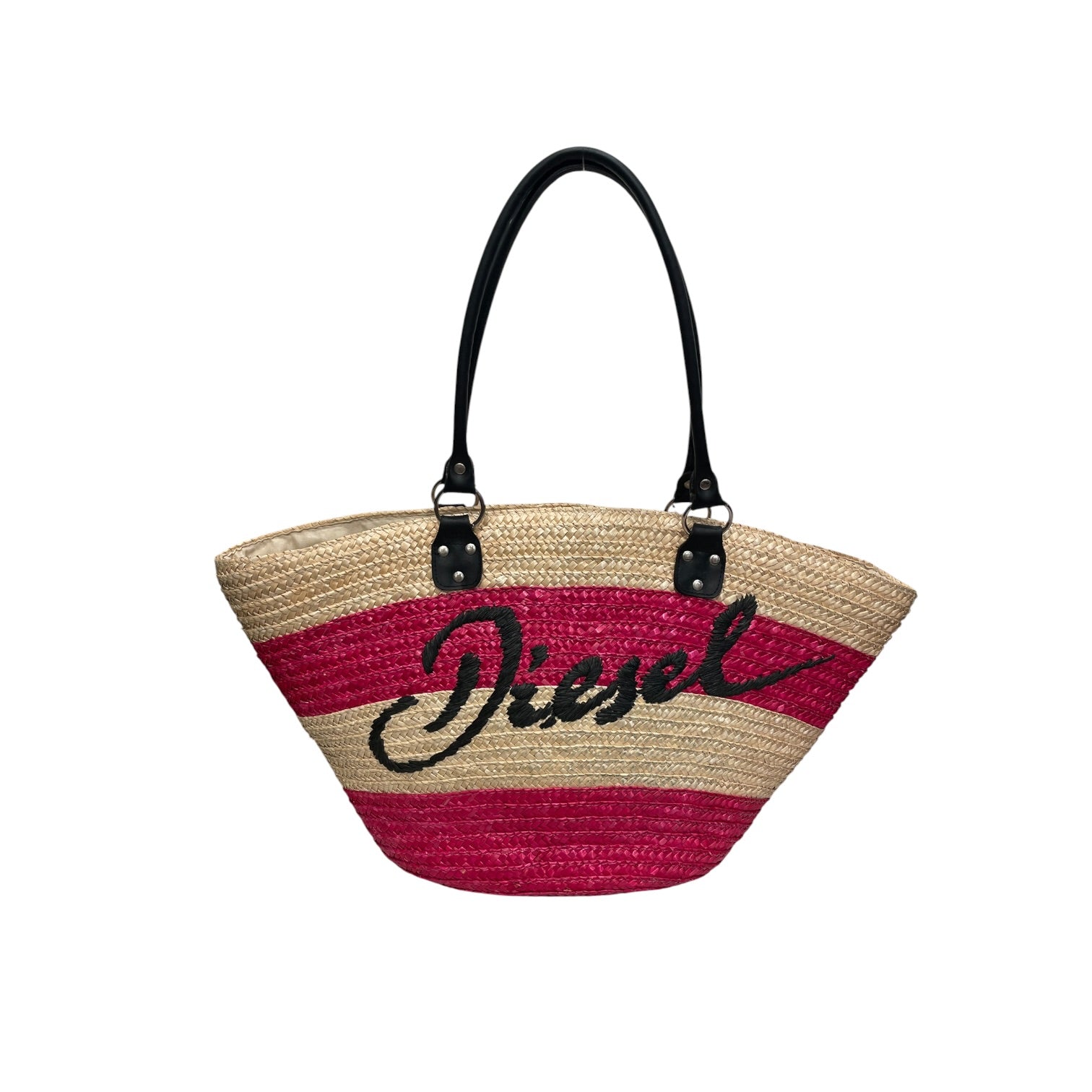 DIESEL/Tote Bag/Stripe/Polyester/PNK/WOVEN DIESEL LOGO view 1