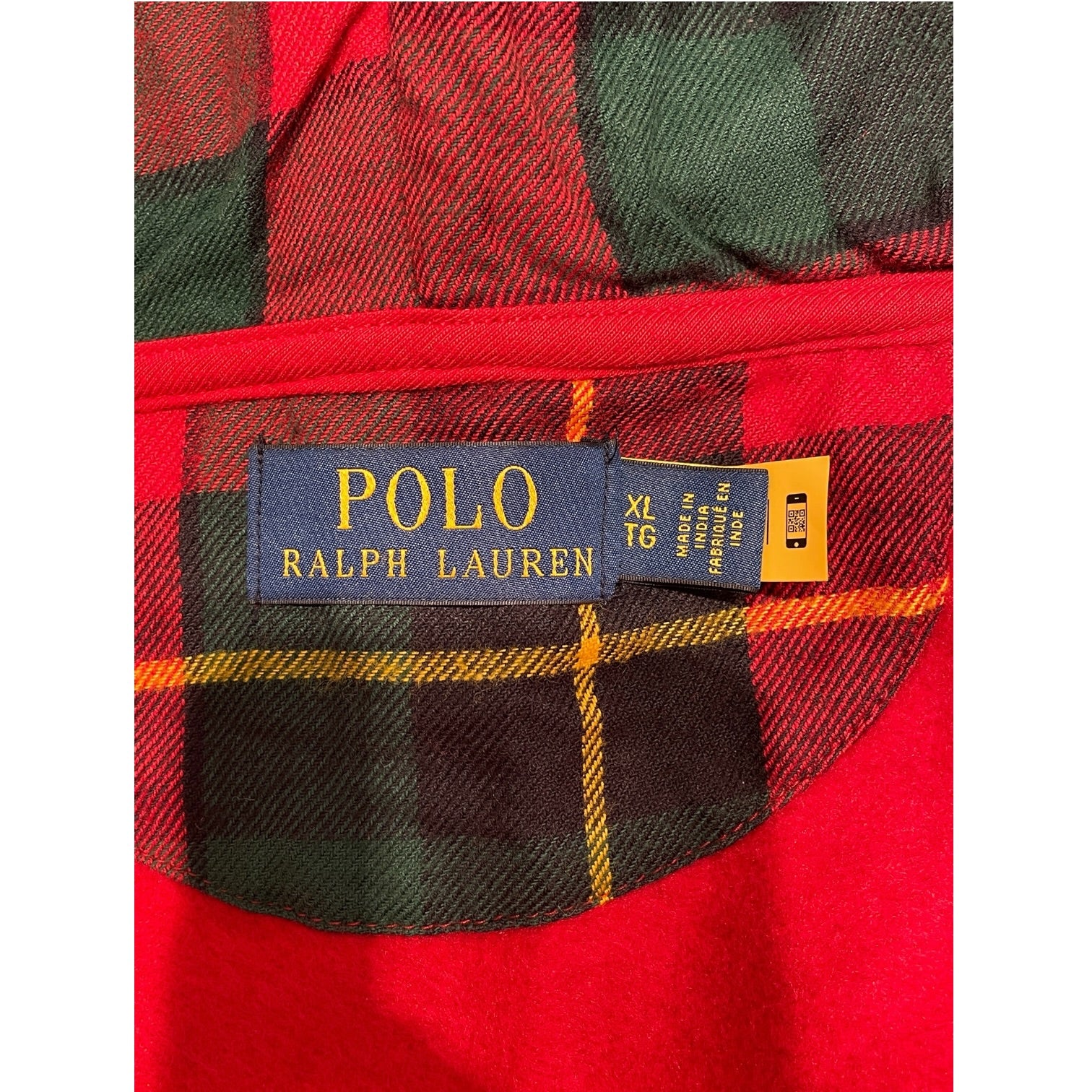 POLO RALPH LAUREN/Hoodie/XL/Cotton/RED/YLW PONY PLAID LINED view 3