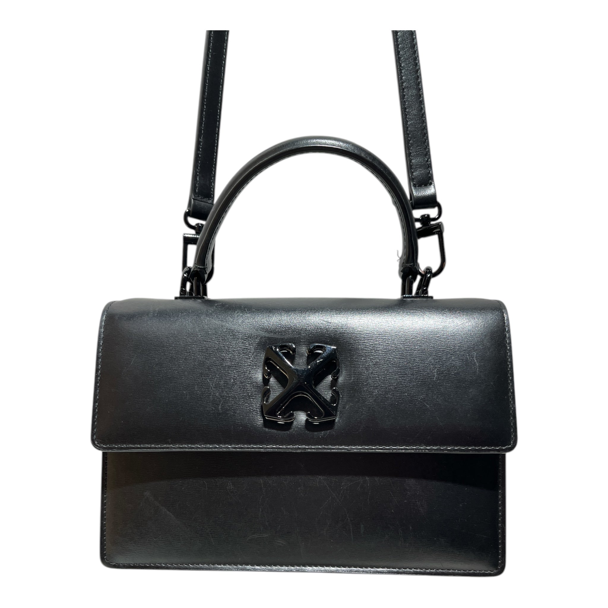OFF-WHITE/Hand Bag/Leather/BLK/SLIGHT SCUFF/ cross body view 3