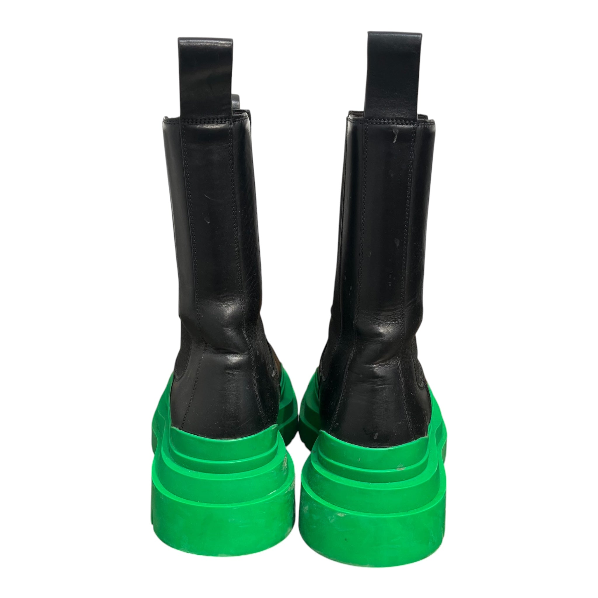 BOTTEGA VENETA/Chelsea Boots/EU 40/Leather/BLK/TIRE GRASS-GREEN CONTRAST SOLE view 3