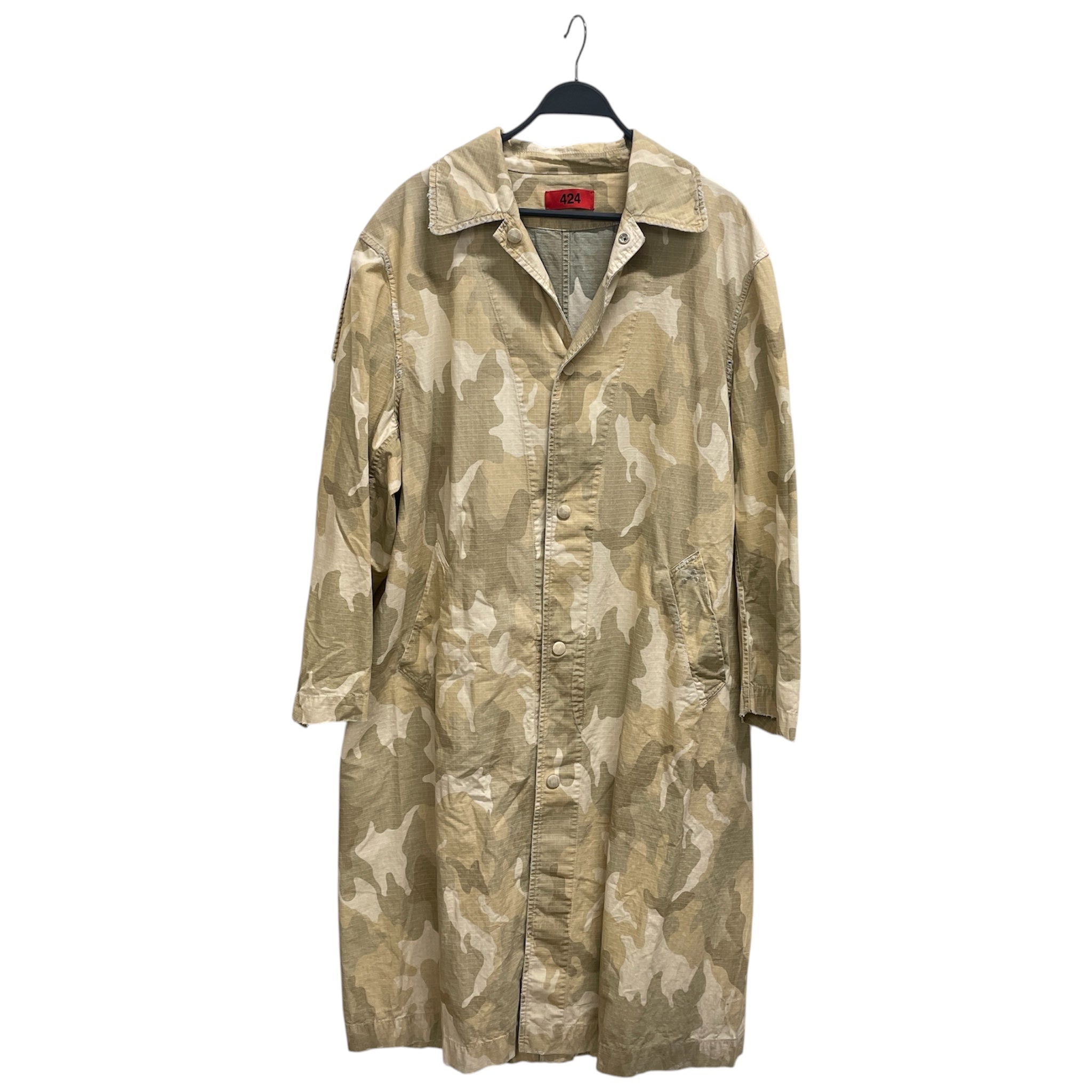 424(FourTwoFour)/Coat/54/Cotton/CML/Big Silhouette/Camouflage/SNAP BUTTON CAMO TRENCH view 1