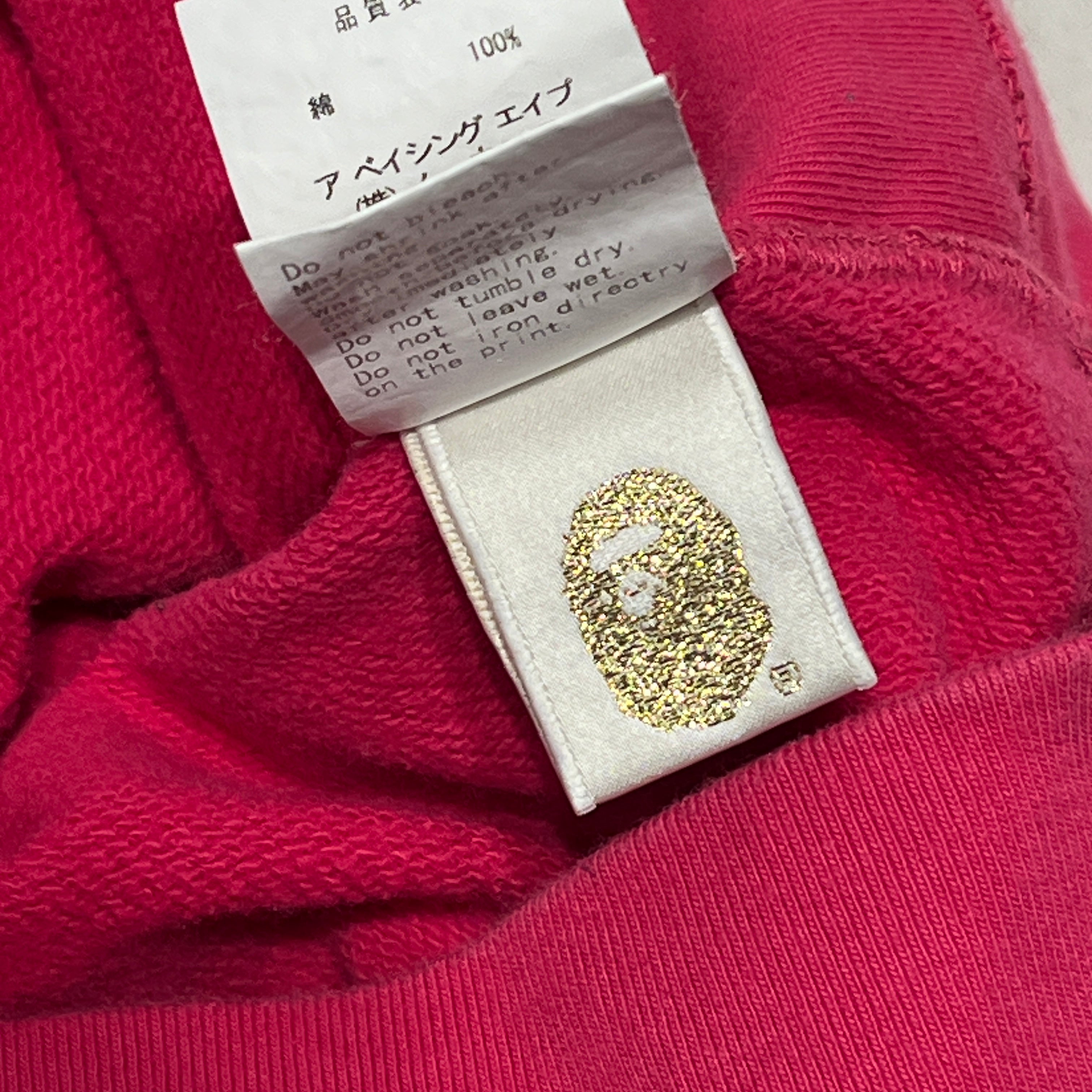 A BATHING APE/Sweatshirt/S/Graphic/Cotton/PNK/APE STANDING ON GRN STAR view 7