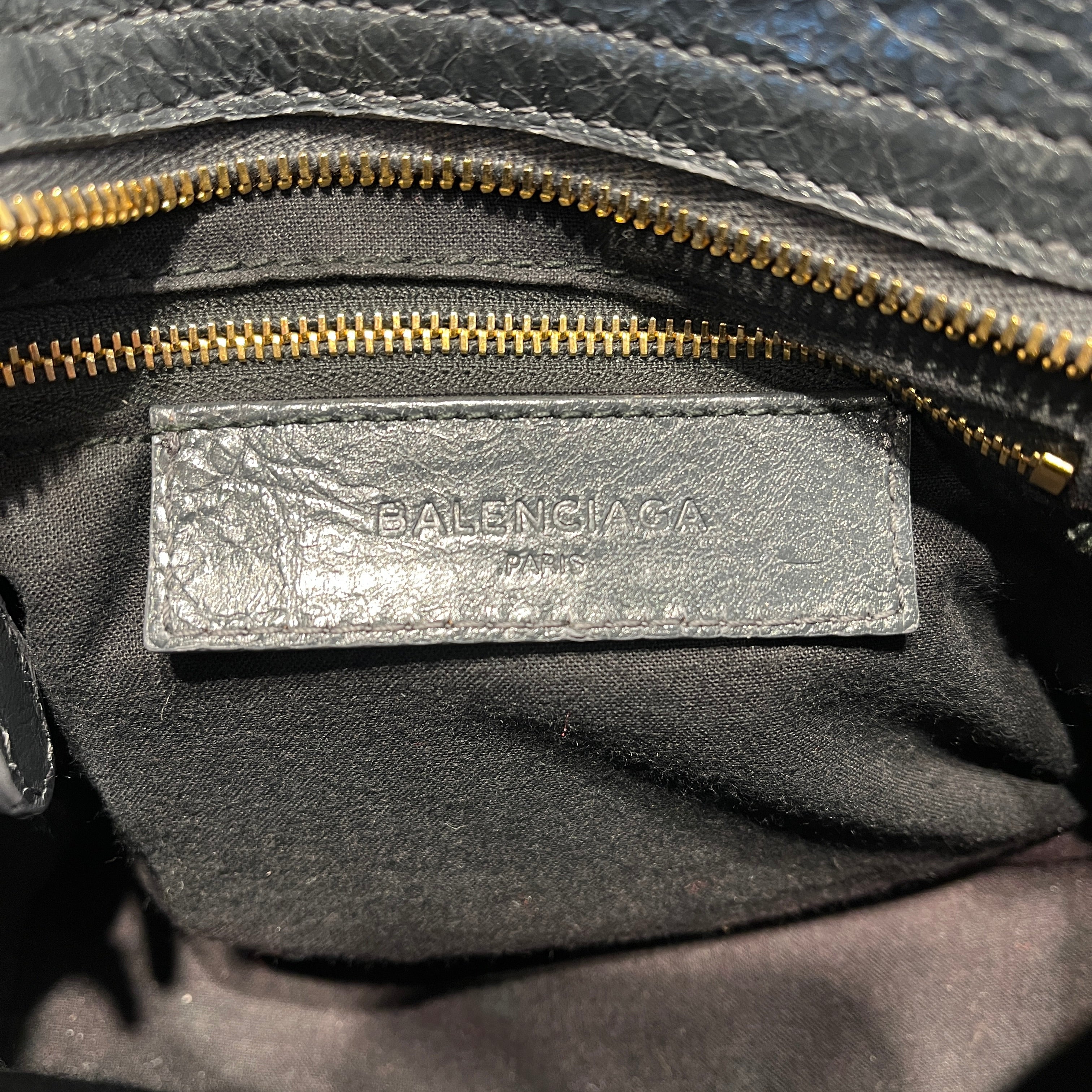 BALENCIAGA/Cross Body Bag/Leather/GRY/Dark Gray Agneau Mini City Bag view 9