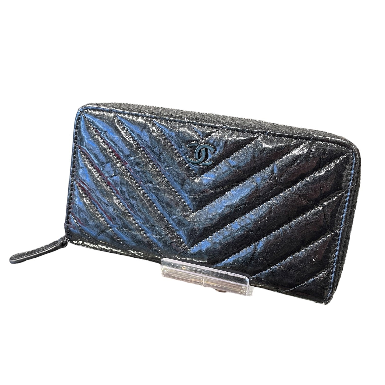 CHANEL/Wallet/Leather/BLK/CHEVRON view 1