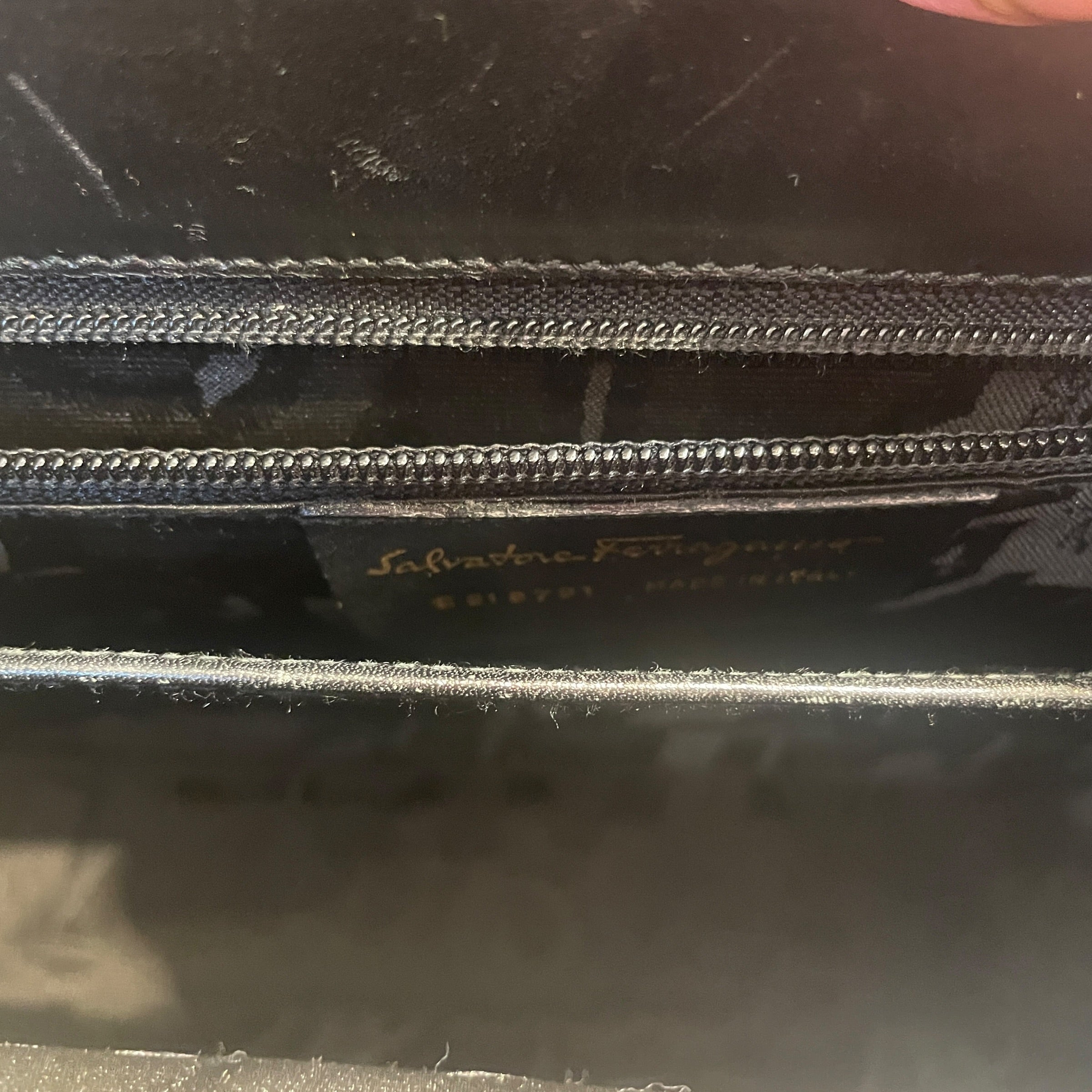 Salvatore Ferragamo/Hand Bag/Leather/BLK/Gancini Top Handle view 6