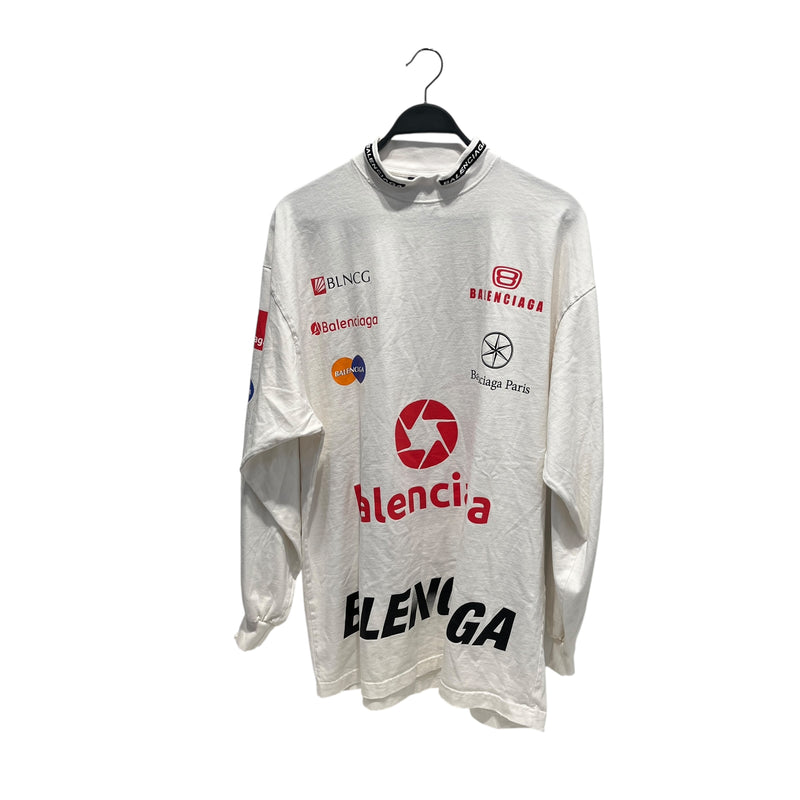 BALENCIAGA/LS T-Shirt/L/Cotton/WHT/TOP LEAGUE LS