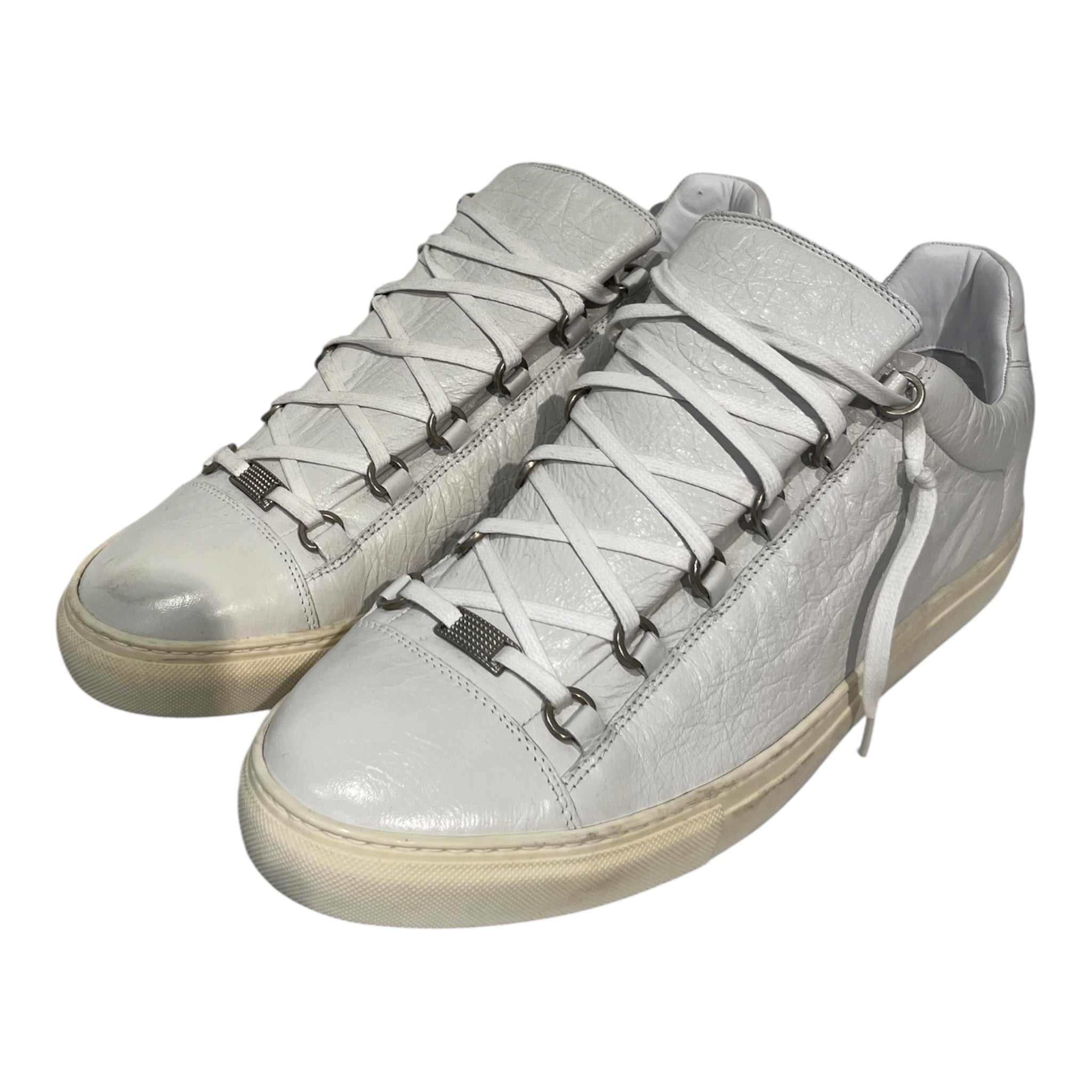 BALENCIAGA/Low-Sneakers/EU 47/Leather/WHT/U-Tip/341758 arena low view 1
