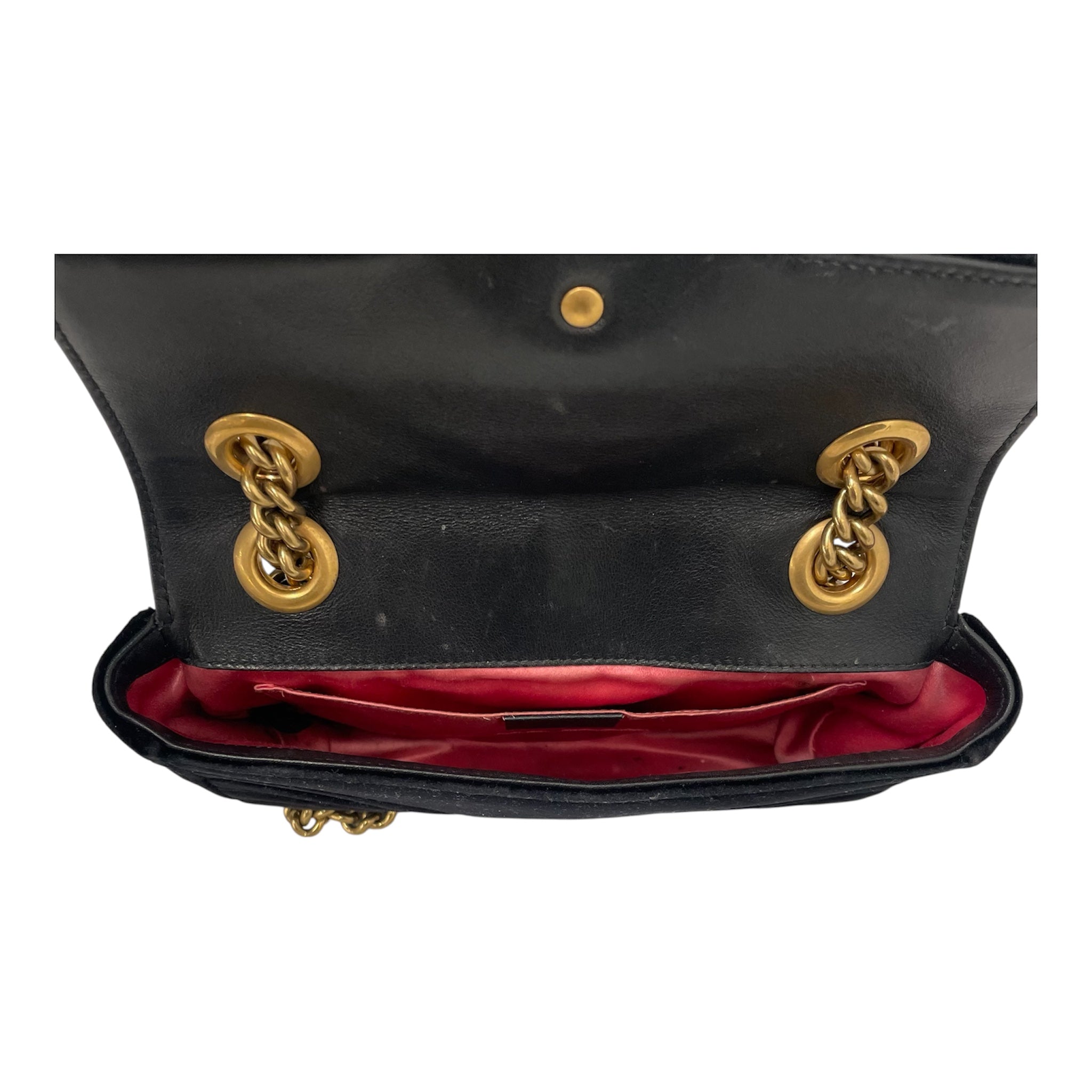 GUCCI/Cross Body Bag/Suede/BLK/GUCCIMARMONT view 3