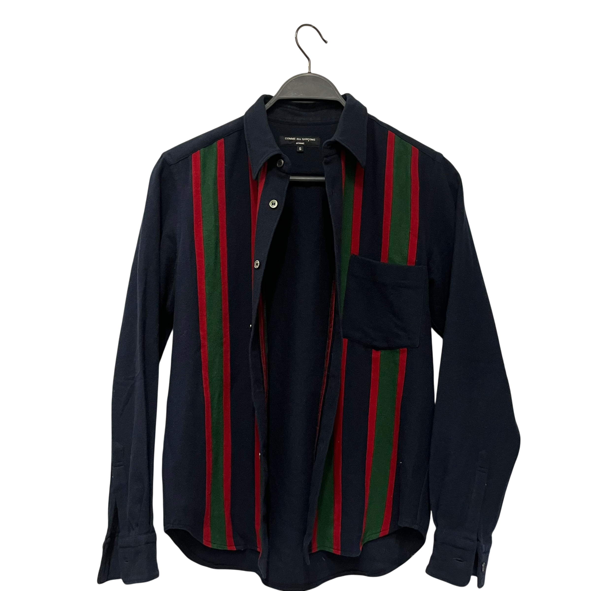 COMME des GARCONS HOMME PLUS/LS Shirt/S/Wool/NVY/Stripe/ view 2