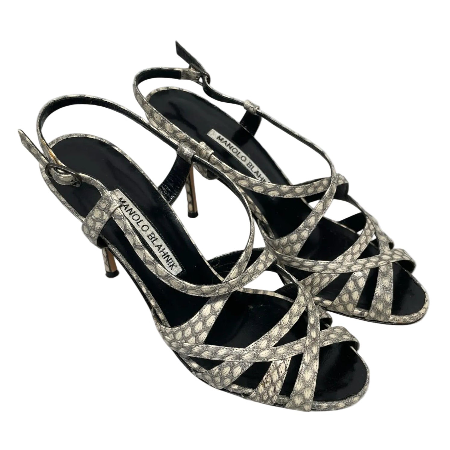 MANOLO BLAHNIK/Heels/EU 36/Leather/CRM/SNAKE PRINT view 1