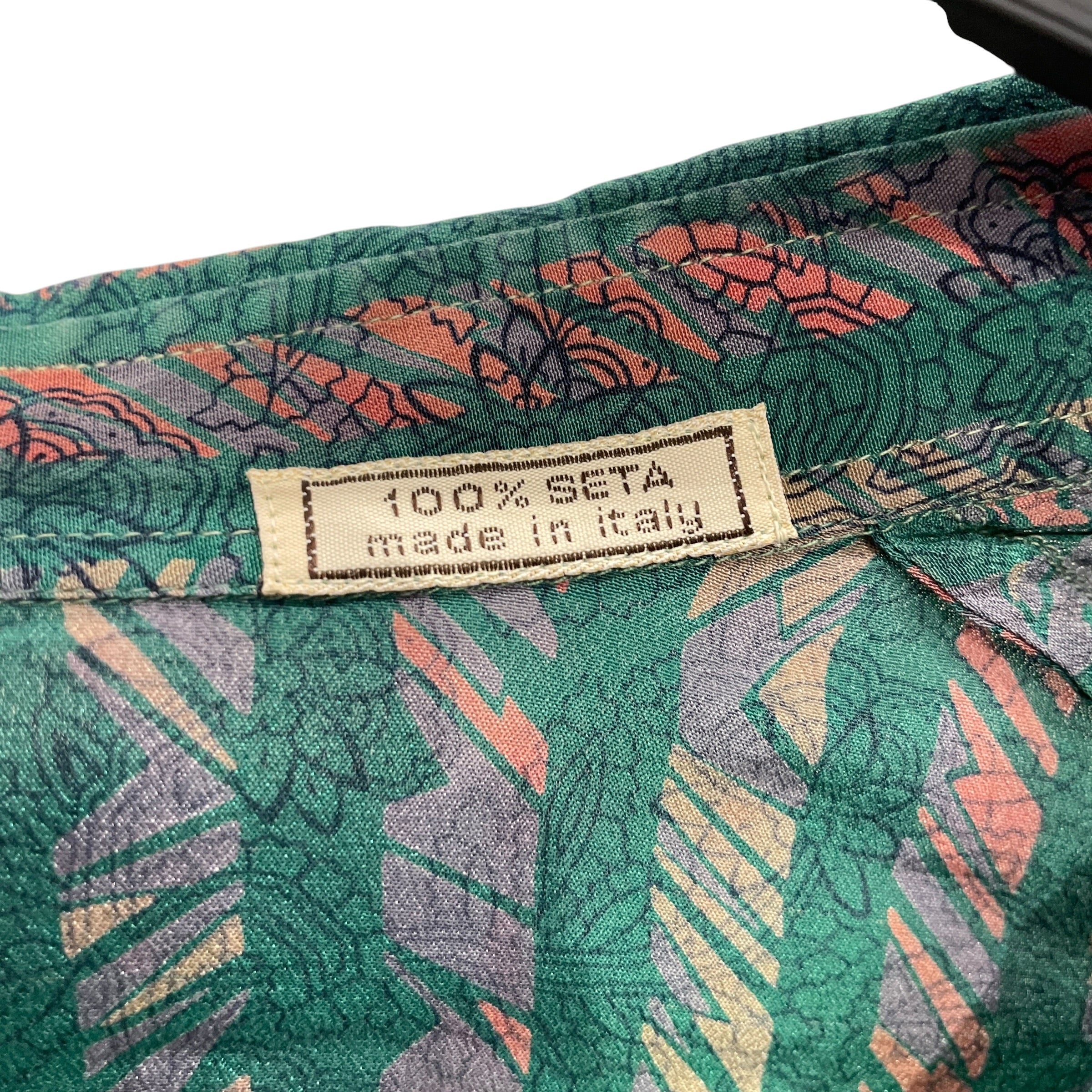 YVES SAINT LAURENT/SS Shirt/41/Silk/GRN/Stripe/FLORAL OUTLINE PRINT view 4