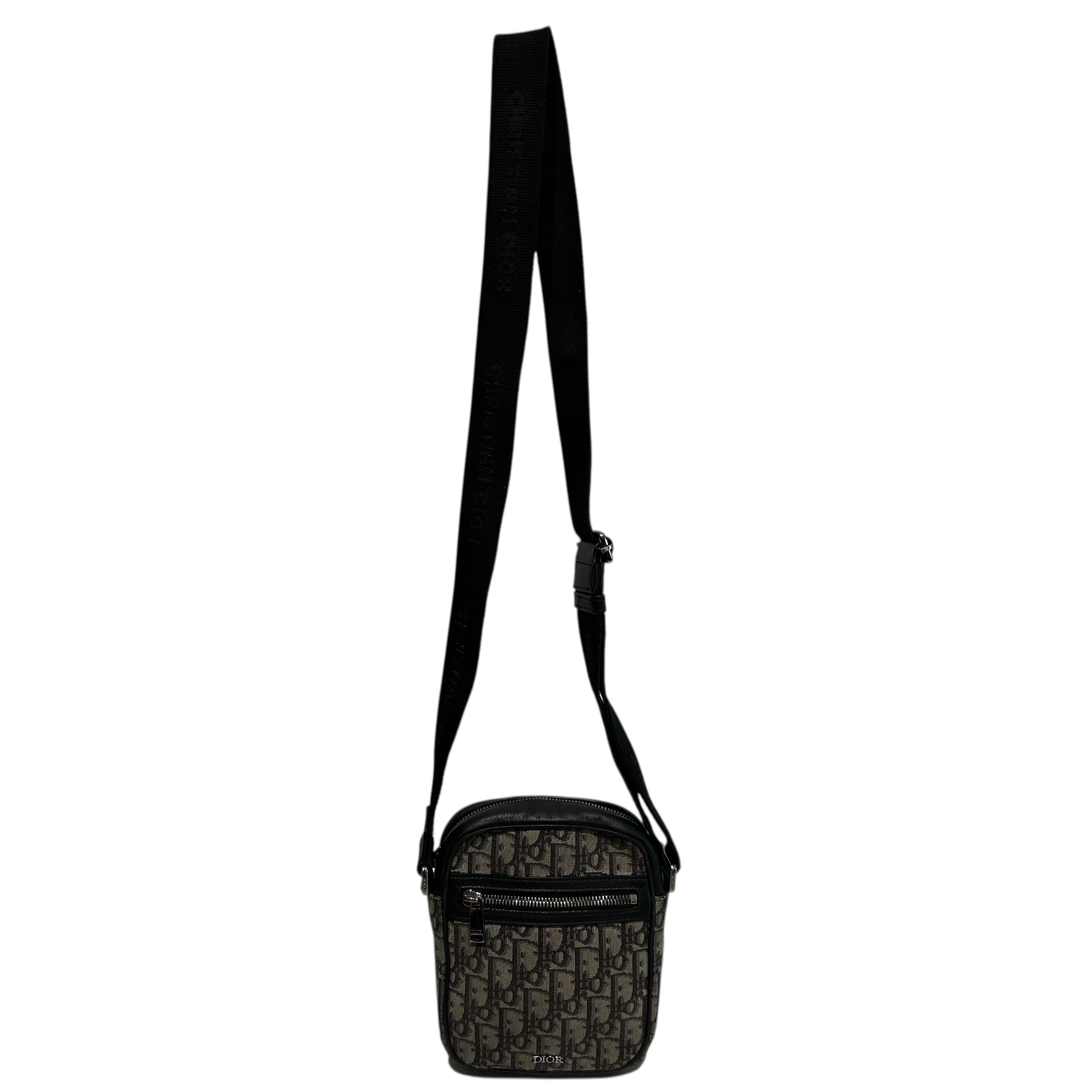 Christian Dior/Cross Body Bag/OS/Monogram/Cotton/BLK/ view 1