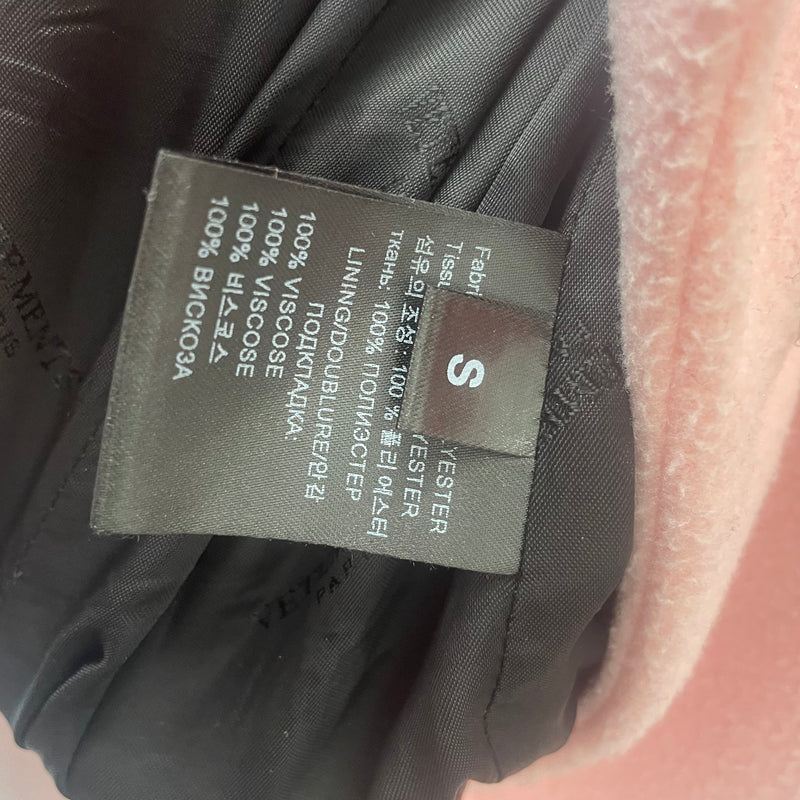 VETEMENTS/Trench Coat/S/Rayon/PNK/UE63CO160P