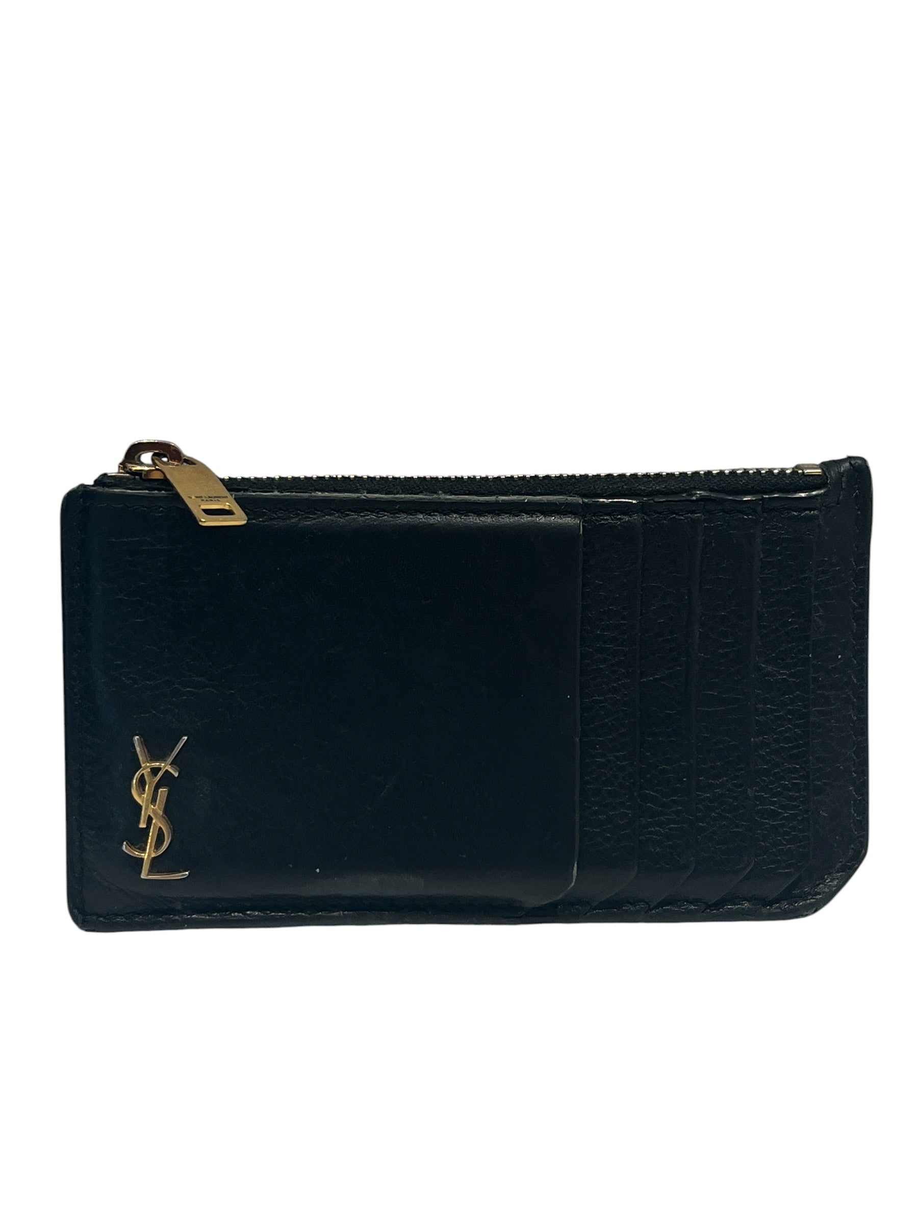 YVES SAINT LAURENT/Wallet/Leather/BLK/M's/ view 1